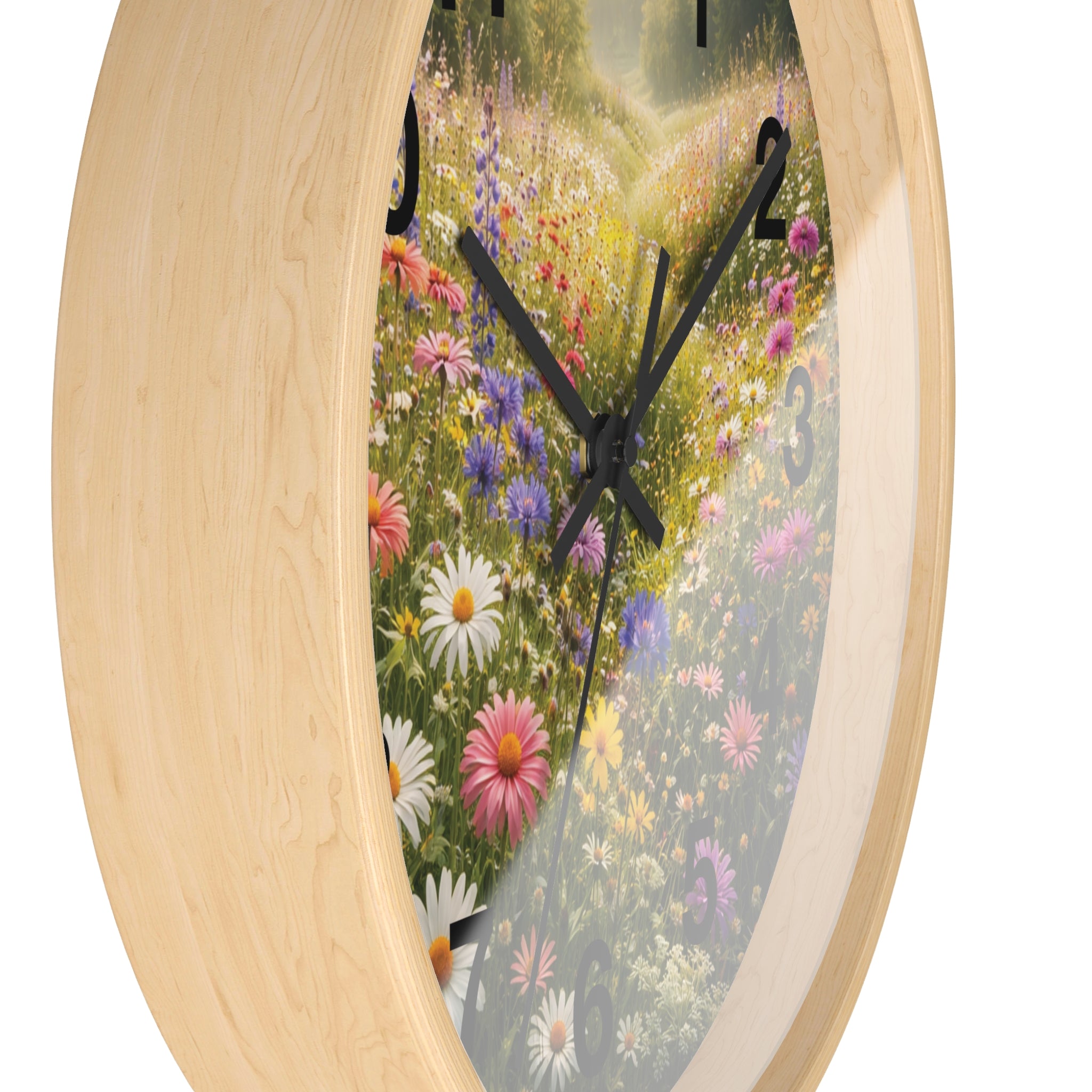 Mountain Meadow Wall Clock | Rustic Nature Landscape Clock