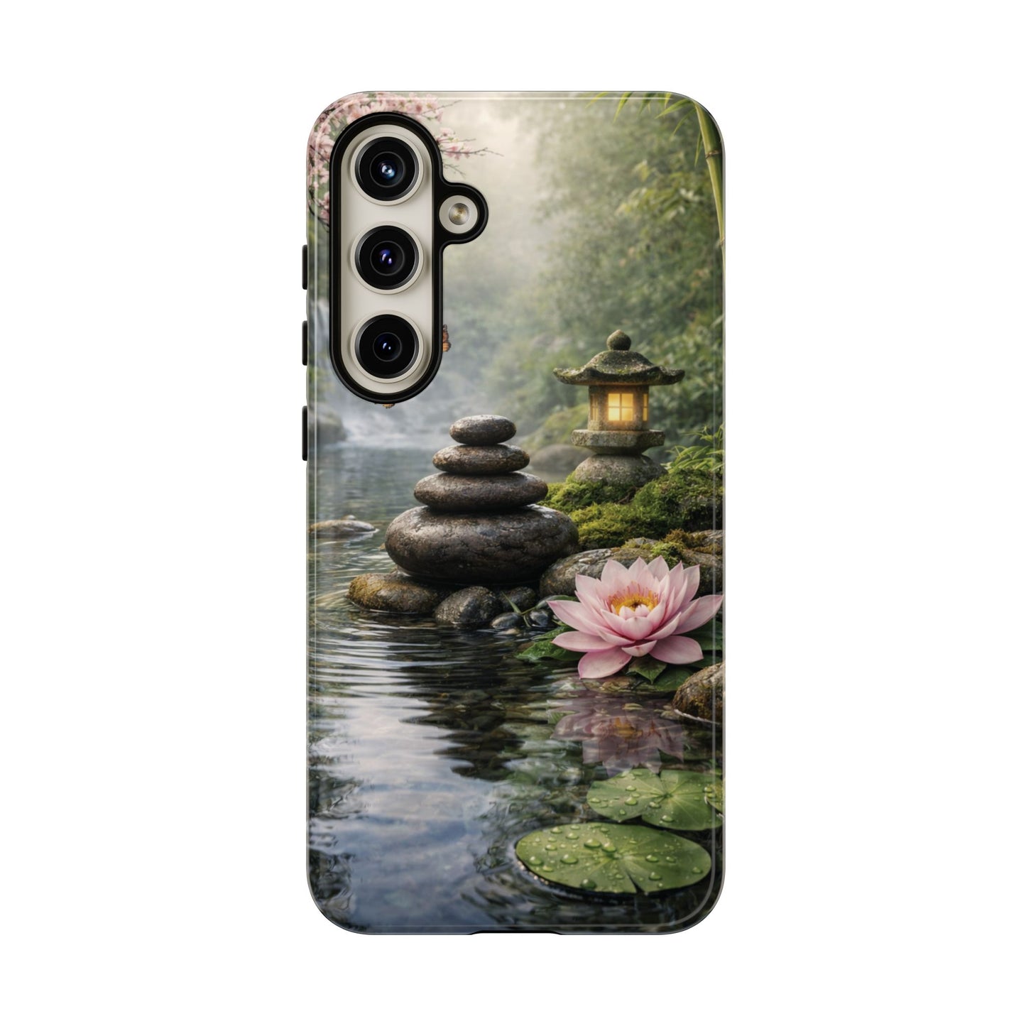 Still Waters Lotus Phone Case — Zen Garden, Calm Waters & Balanced Stones Design