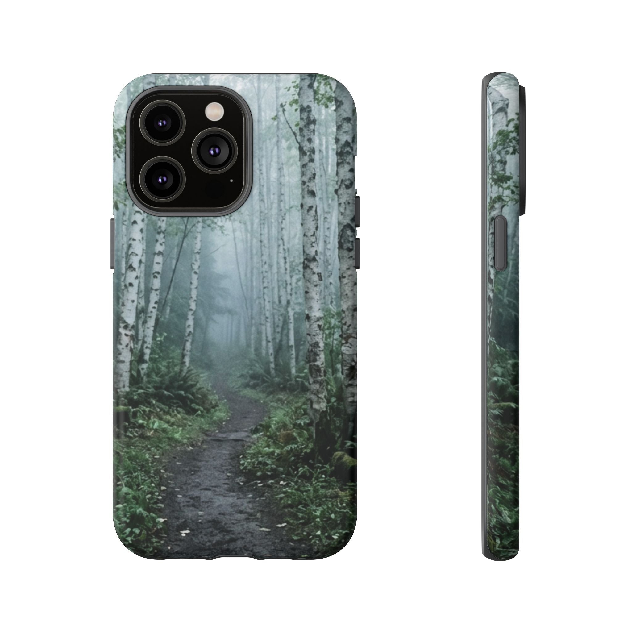 Twilight Birch Tree Path Phone Case