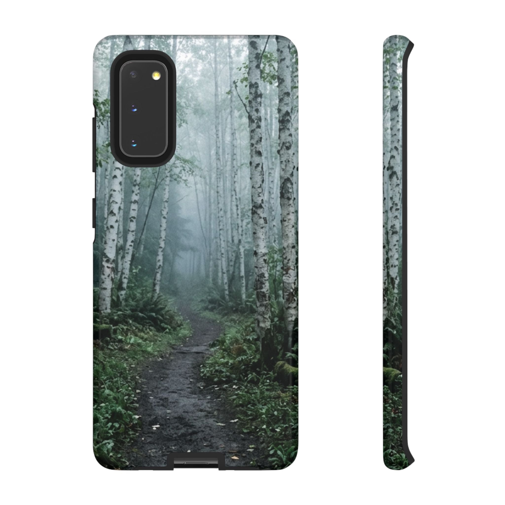 Twilight Birch Tree Path Phone Case