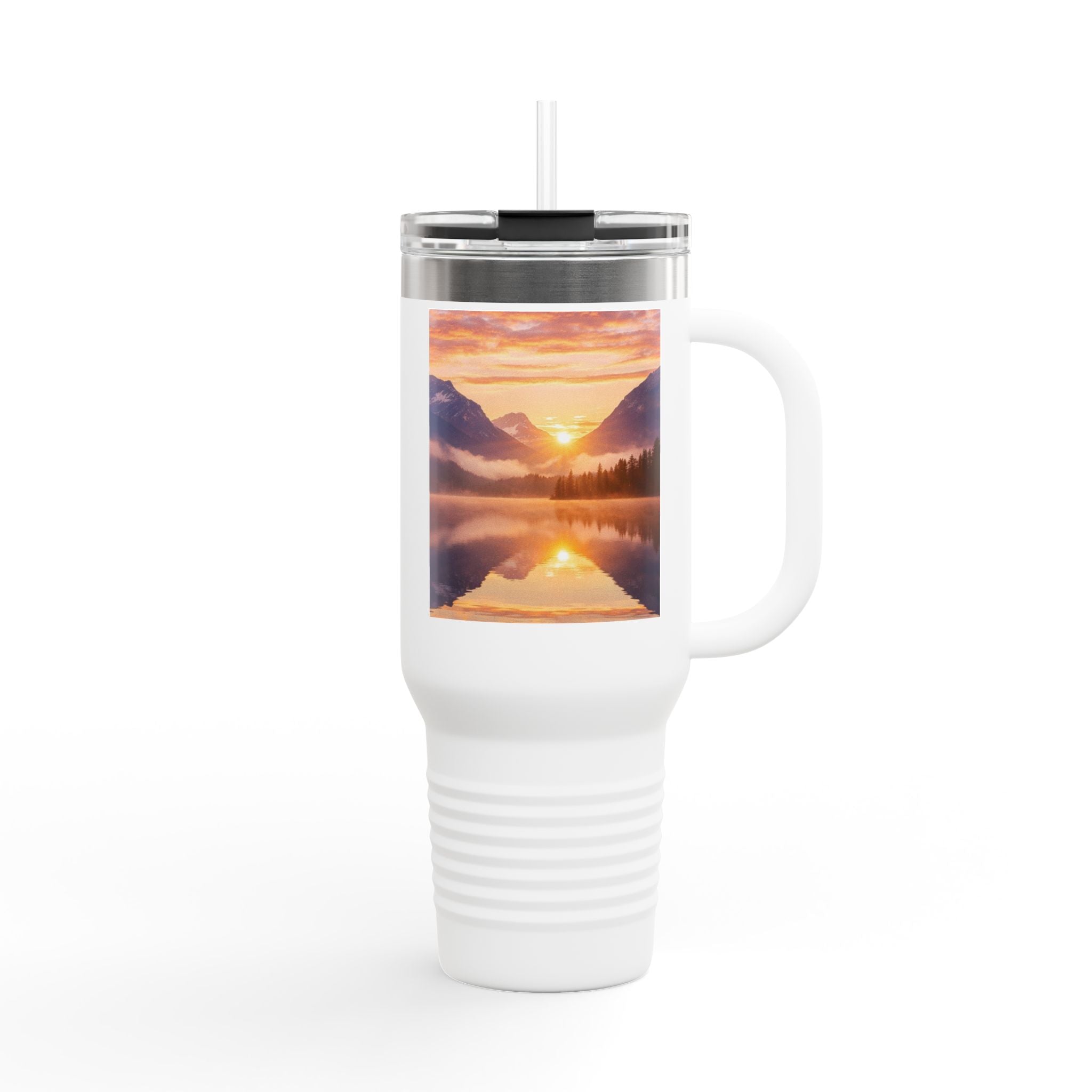 40oz Insulated Travel Mug ceramic mug with nature-inspired artwork - product view 9