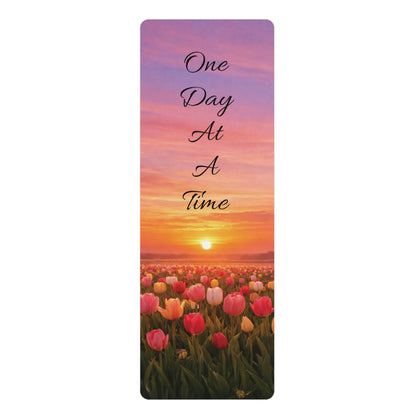 Tulip Field Sunset Rubber Yoga Mat