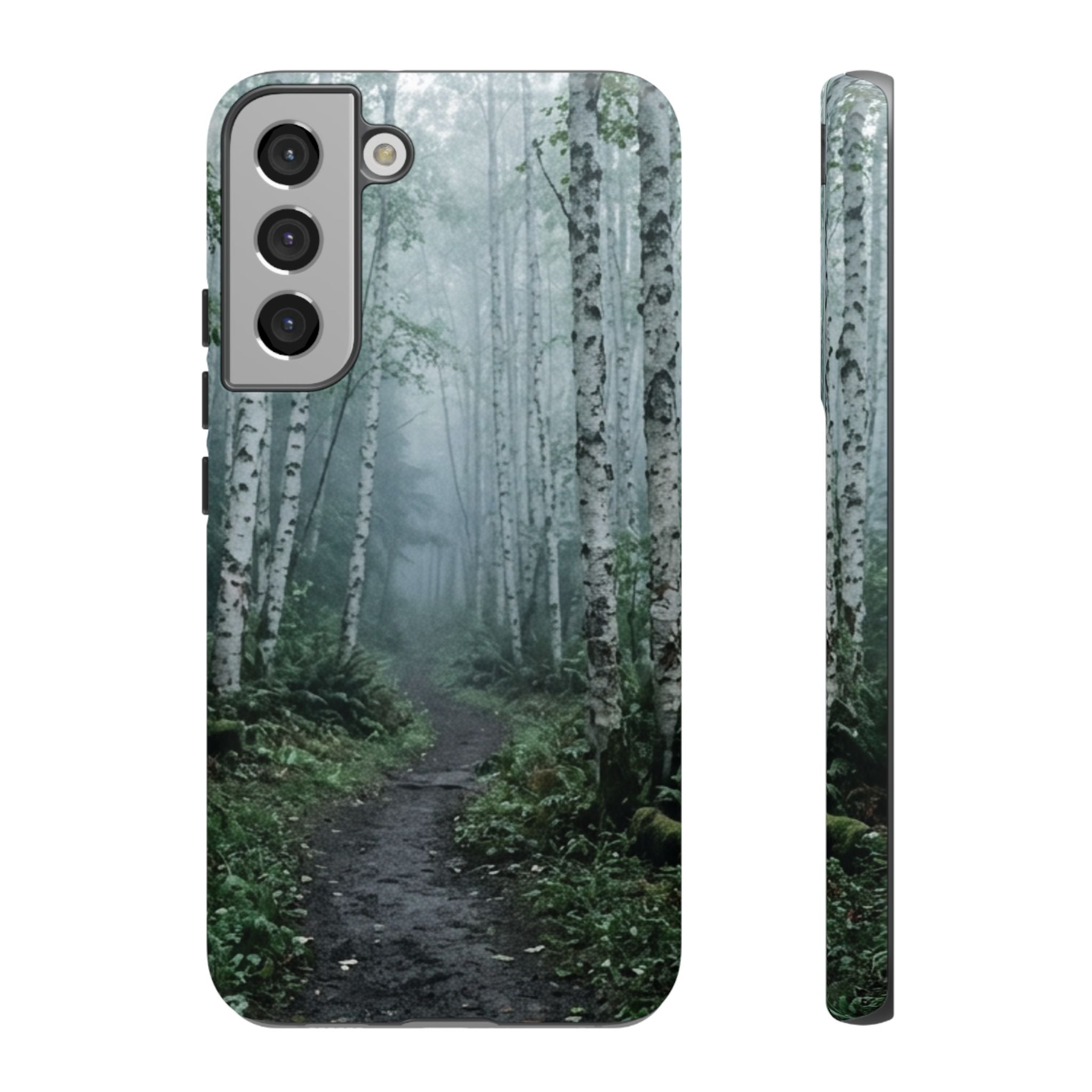 Twilight Birch Tree Path Phone Case