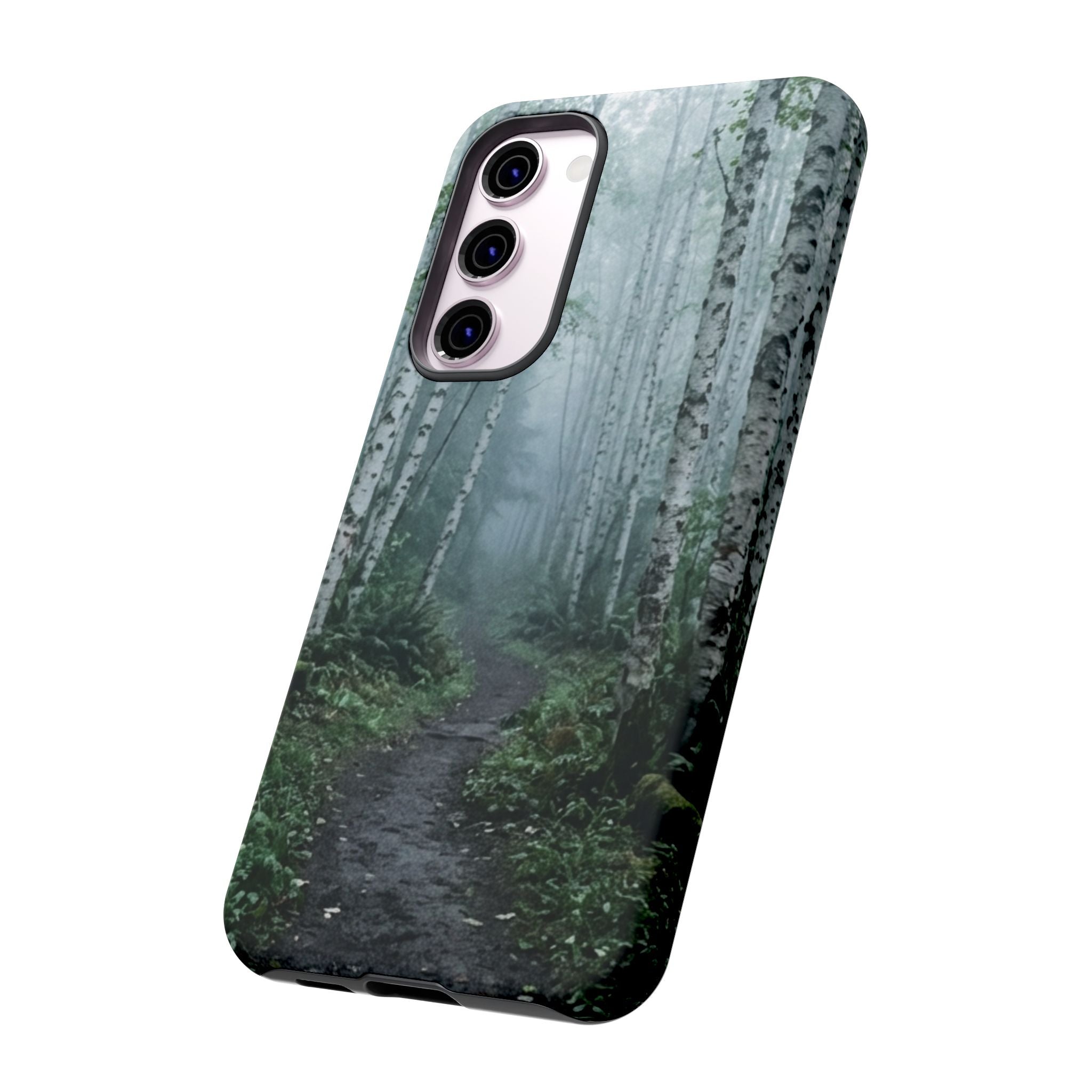 Twilight Birch Tree Path Phone Case