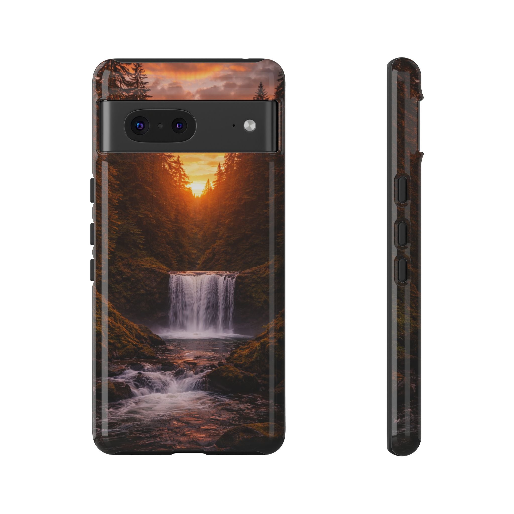 Evergreen Waterfall Phone Case phone case with nature-inspired artwork - product view 28