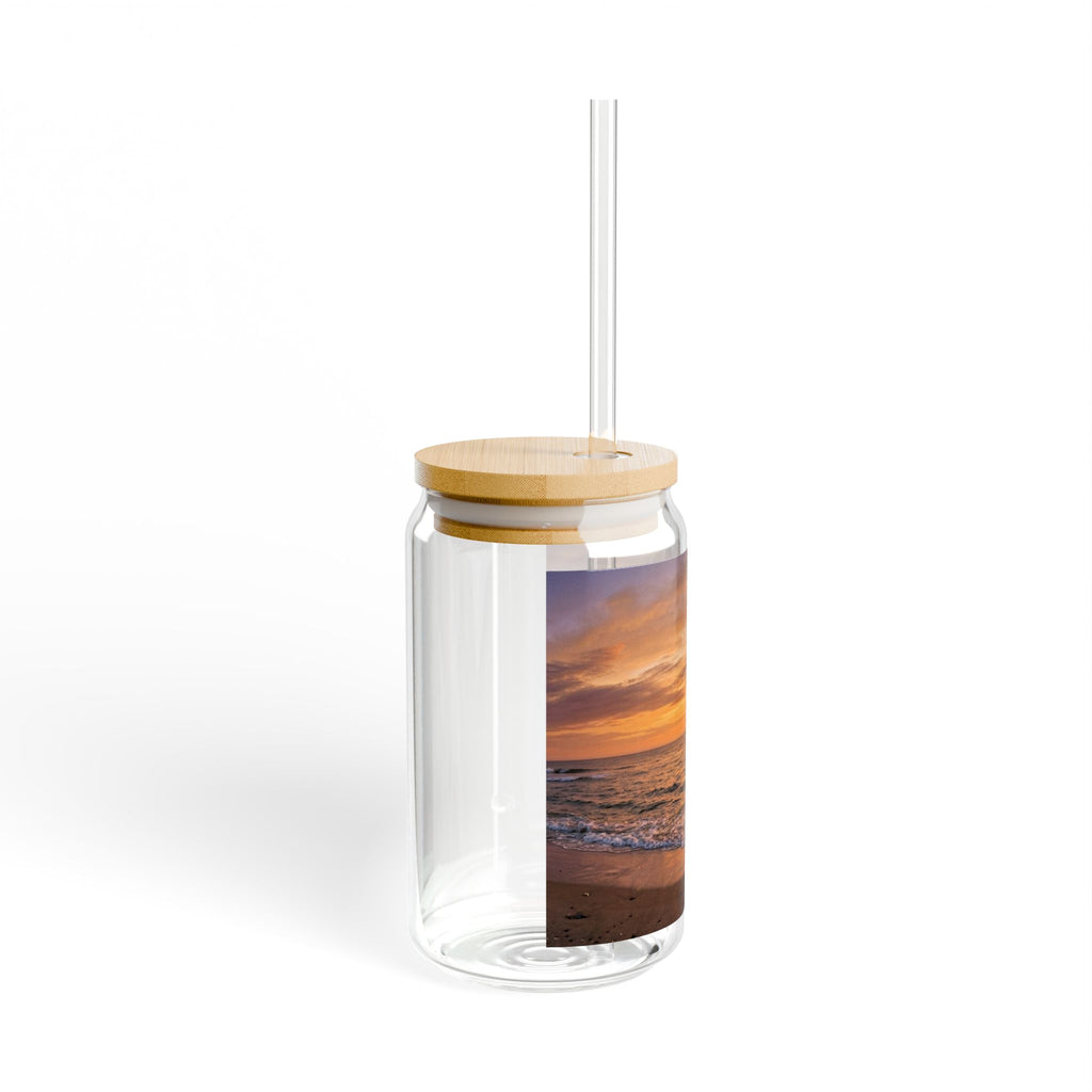 Sunset Beach Scene travel mug/tumbler with nature-inspired artwork - product view 3