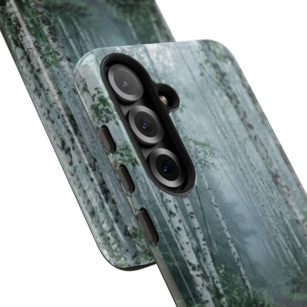 Twilight Birch Tree Path Phone Case