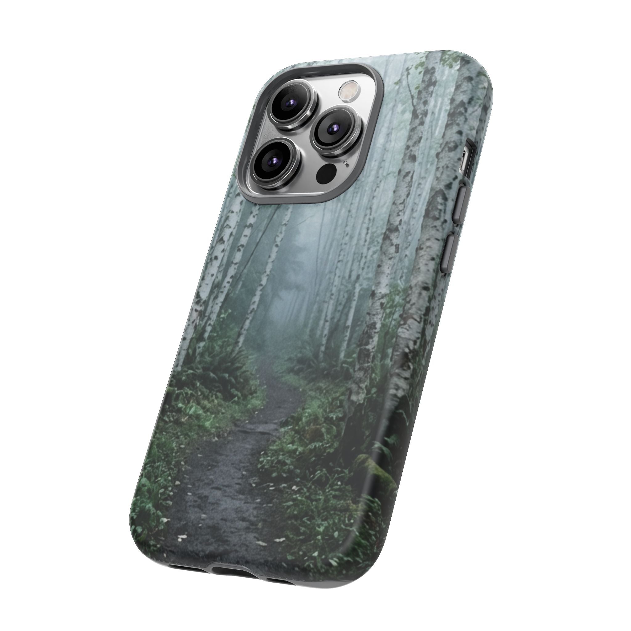 Twilight Birch Tree Path Phone Case