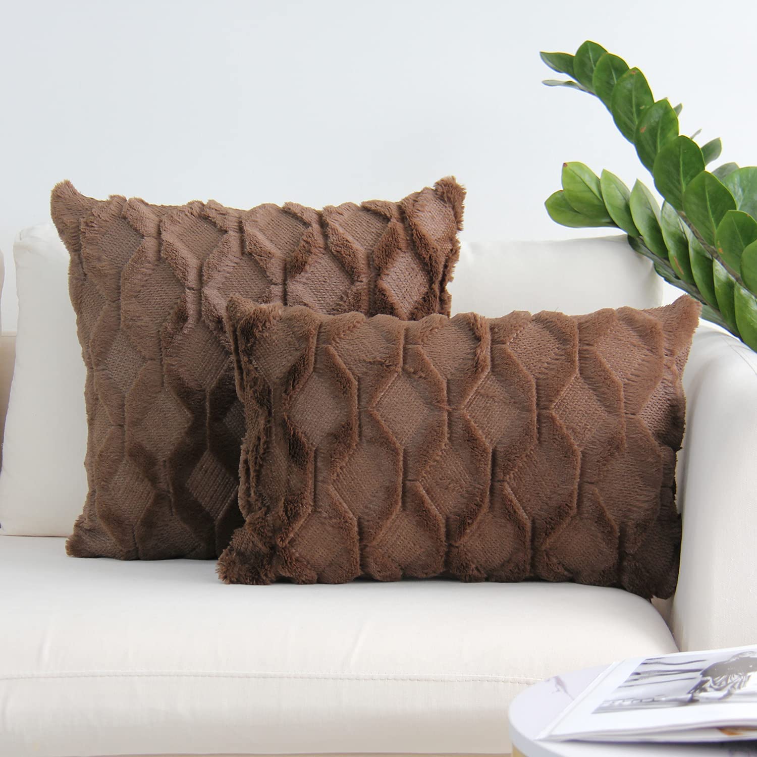 Pack of 2 Bundle One 18"x18" with a Matching Color of One 12"x20" pillow cover with nature-inspired artwork - product view 17