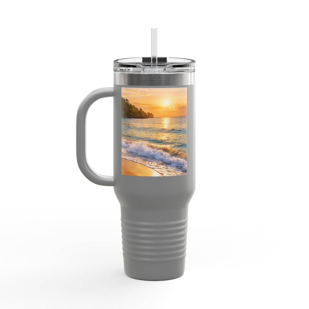 40oz Insulated Travel Mug ceramic mug with nature-inspired artwork - product view 11