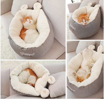 Pet Dog Bed Warming Soft Sleeping Bag Cushion Puppy Kennel uncategorized / needs cleanup with nature-inspired artwork - product view 3