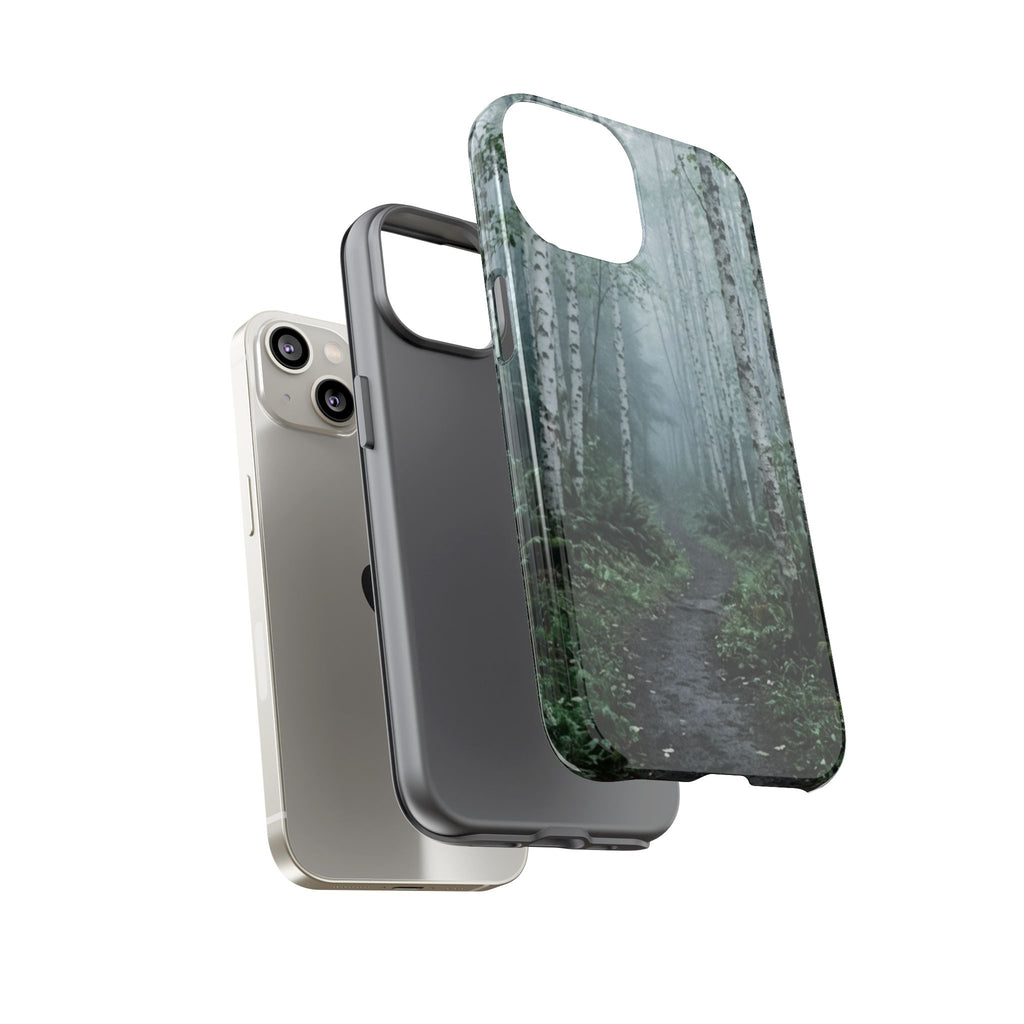 Twilight Birch Tree Path Phone Case