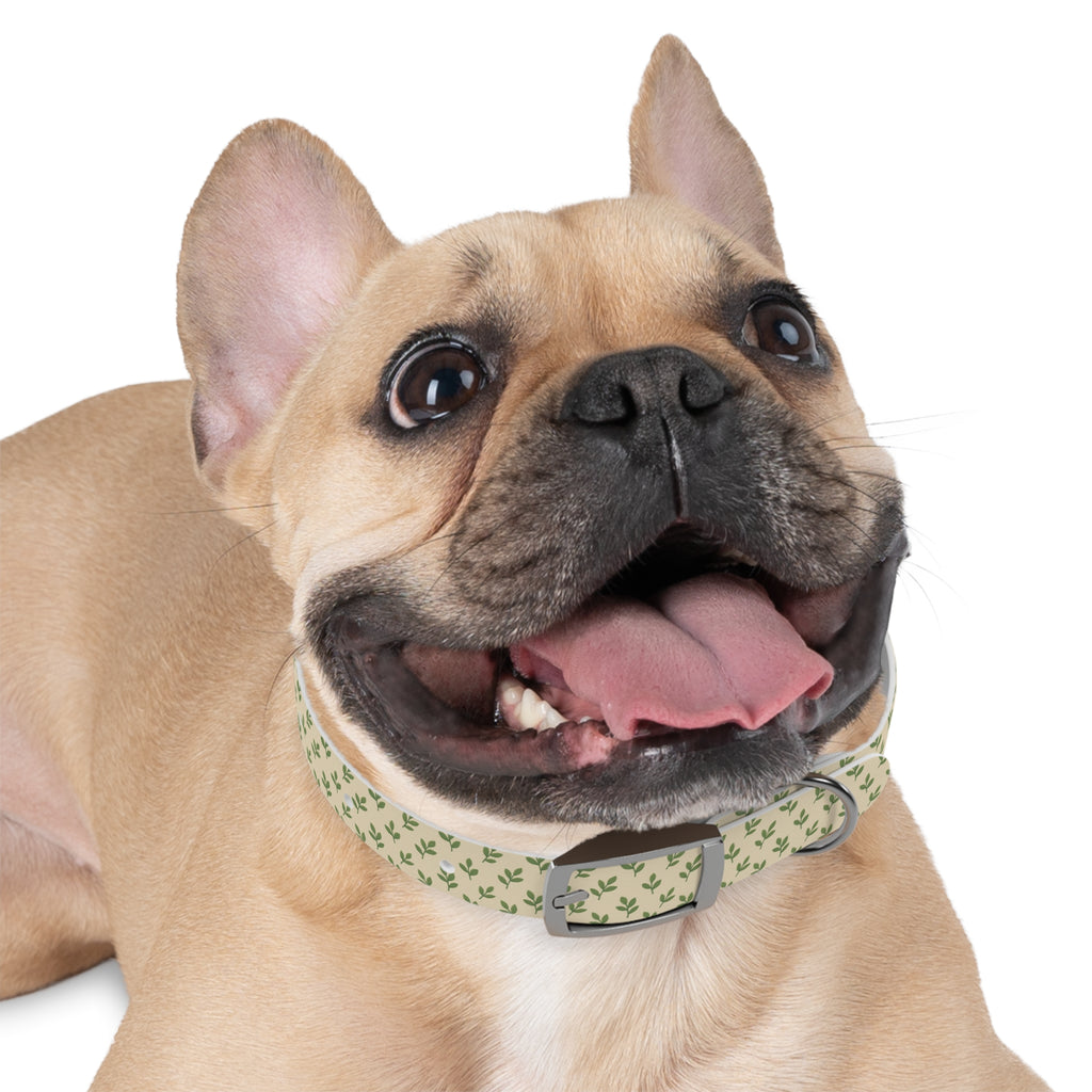 Tranquil Leaf Dog Collar pets with nature-inspired artwork - product view 15