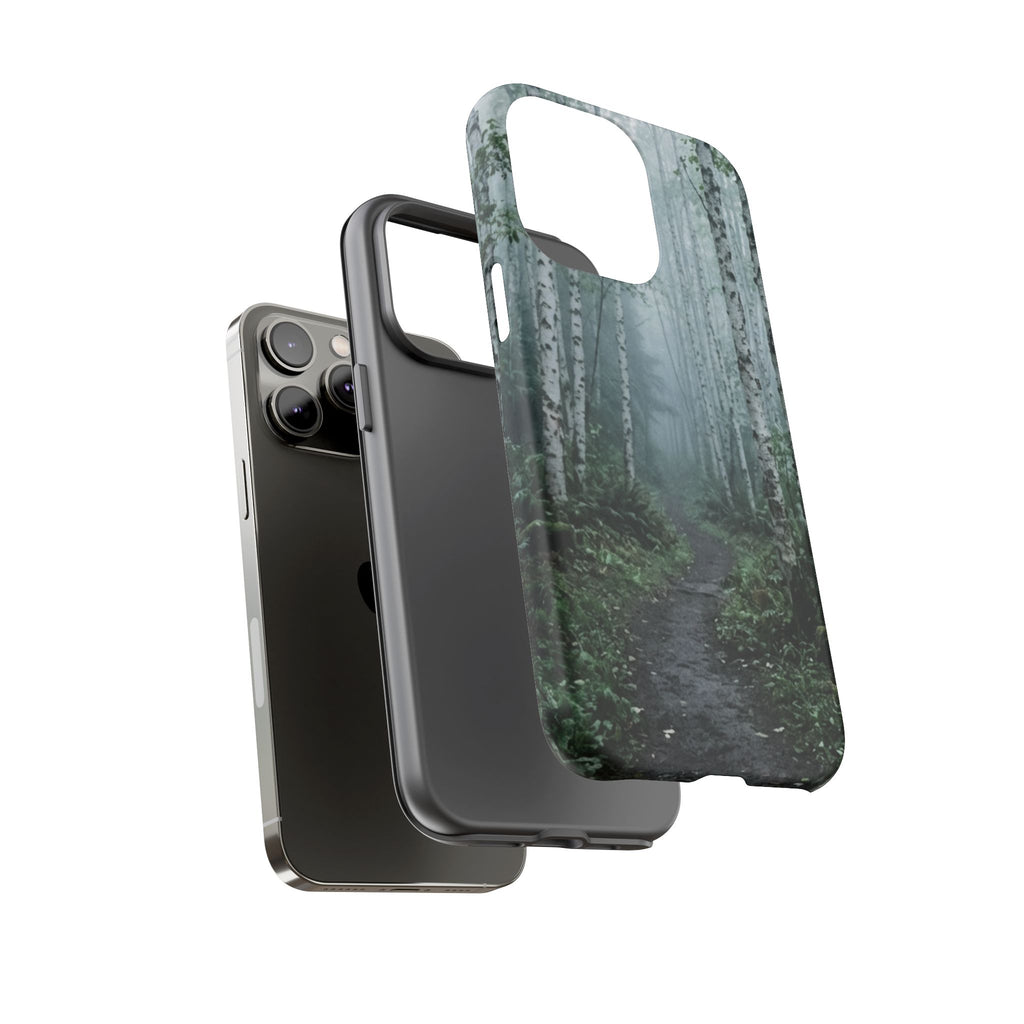 Twilight Birch Tree Path Phone Case