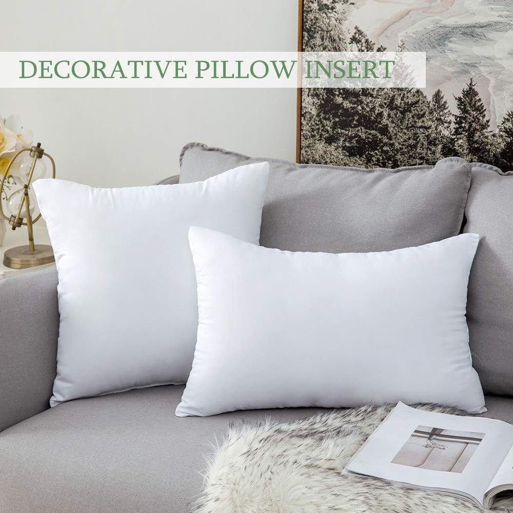 4pcs Throw Pillow Inserts, Square Cushion Inner Soft Fluffy Plump pillow cover with nature-inspired artwork