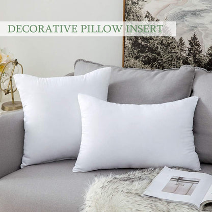 4pcs Throw Pillow Inserts, Square Cushion Inner Soft Fluffy Plump pillow cover with nature-inspired artwork