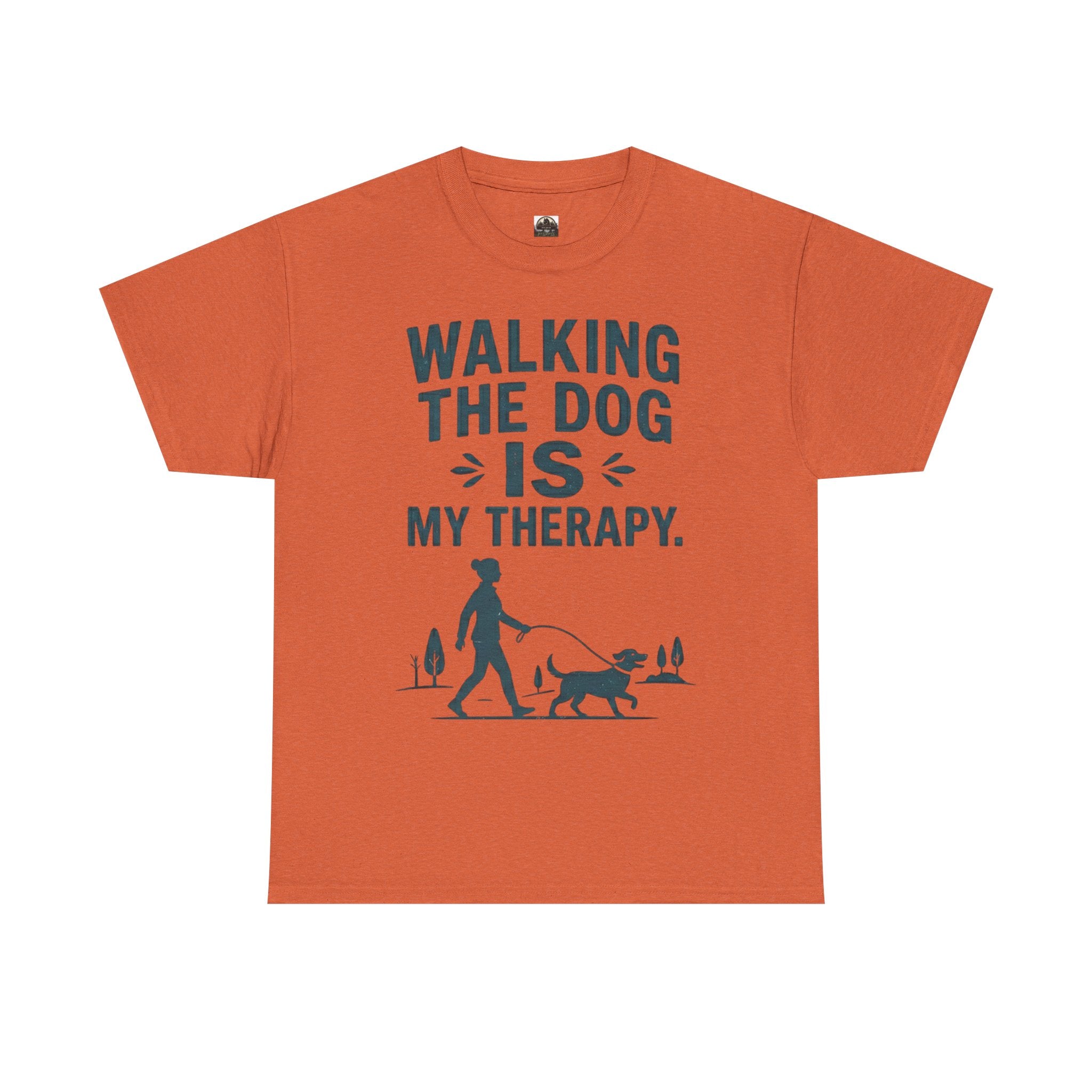 Walking the Dog Is My Therapy T t-shirt with nature-inspired artwork - product view 6