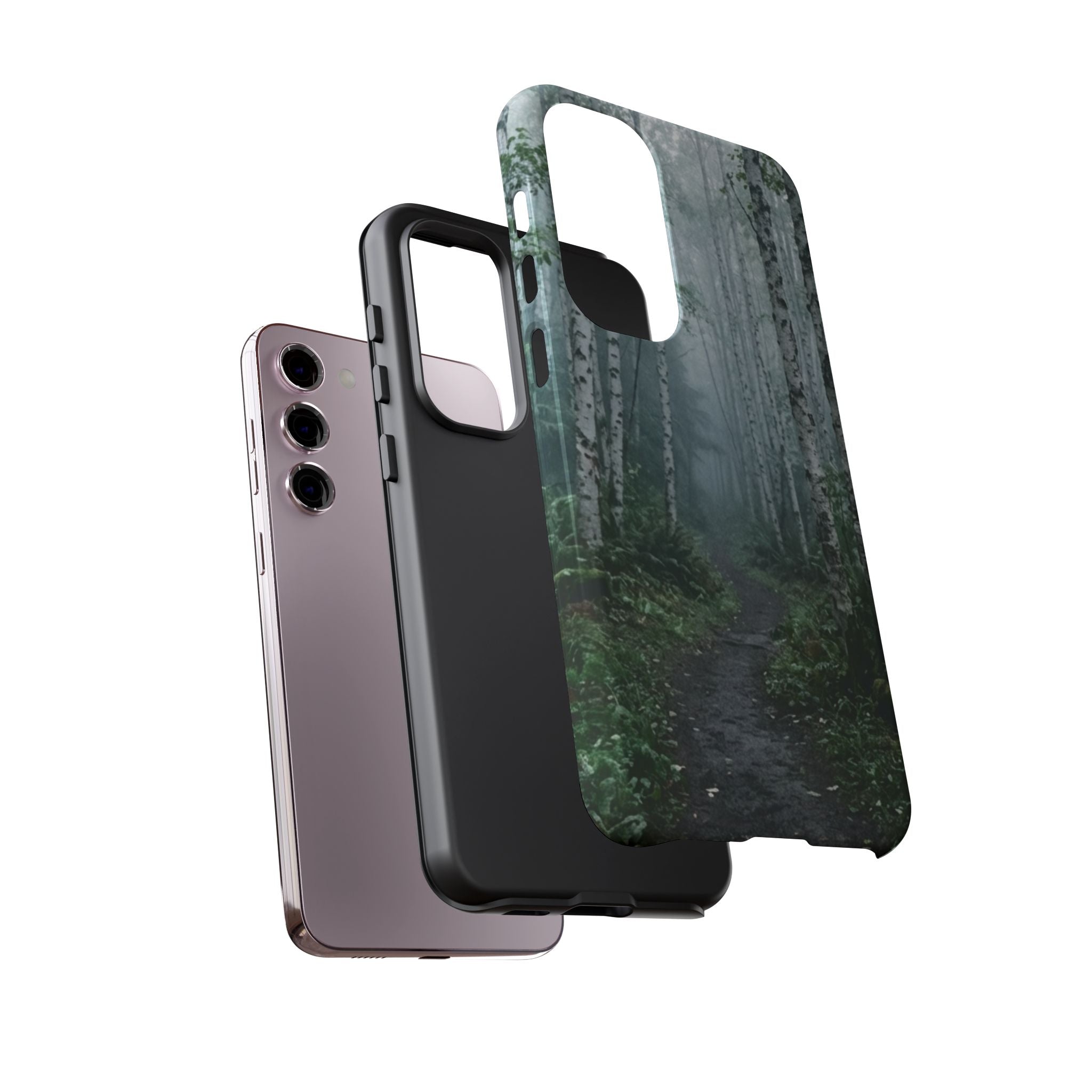 Twilight Birch Tree Path Phone Case