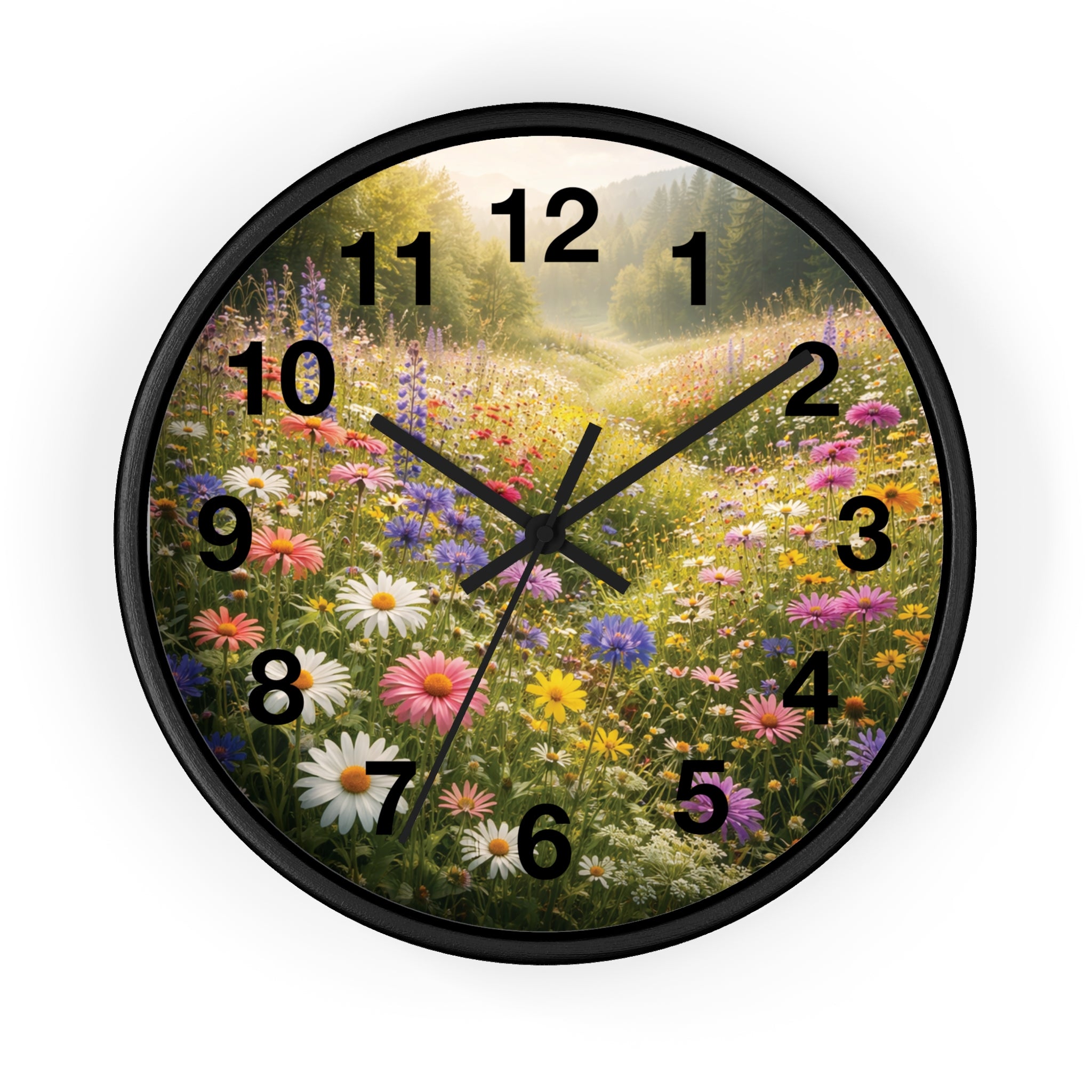 Mountain Meadow Wall wall clock with nature-inspired artwork - product view 7