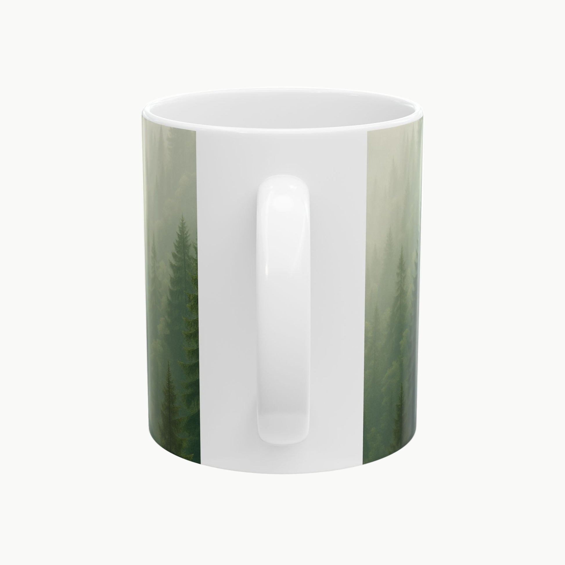 White mug with green gradient on a white background