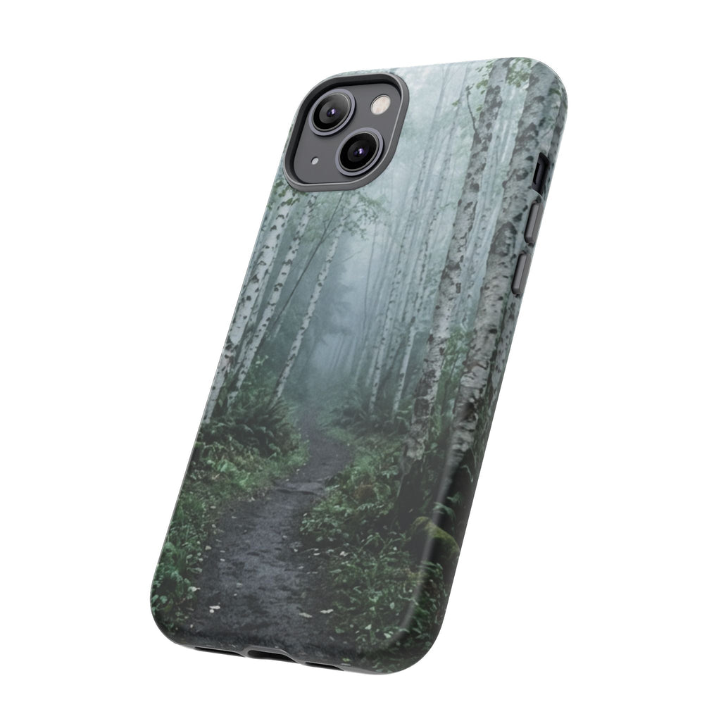 Twilight Birch Tree Path Phone Case