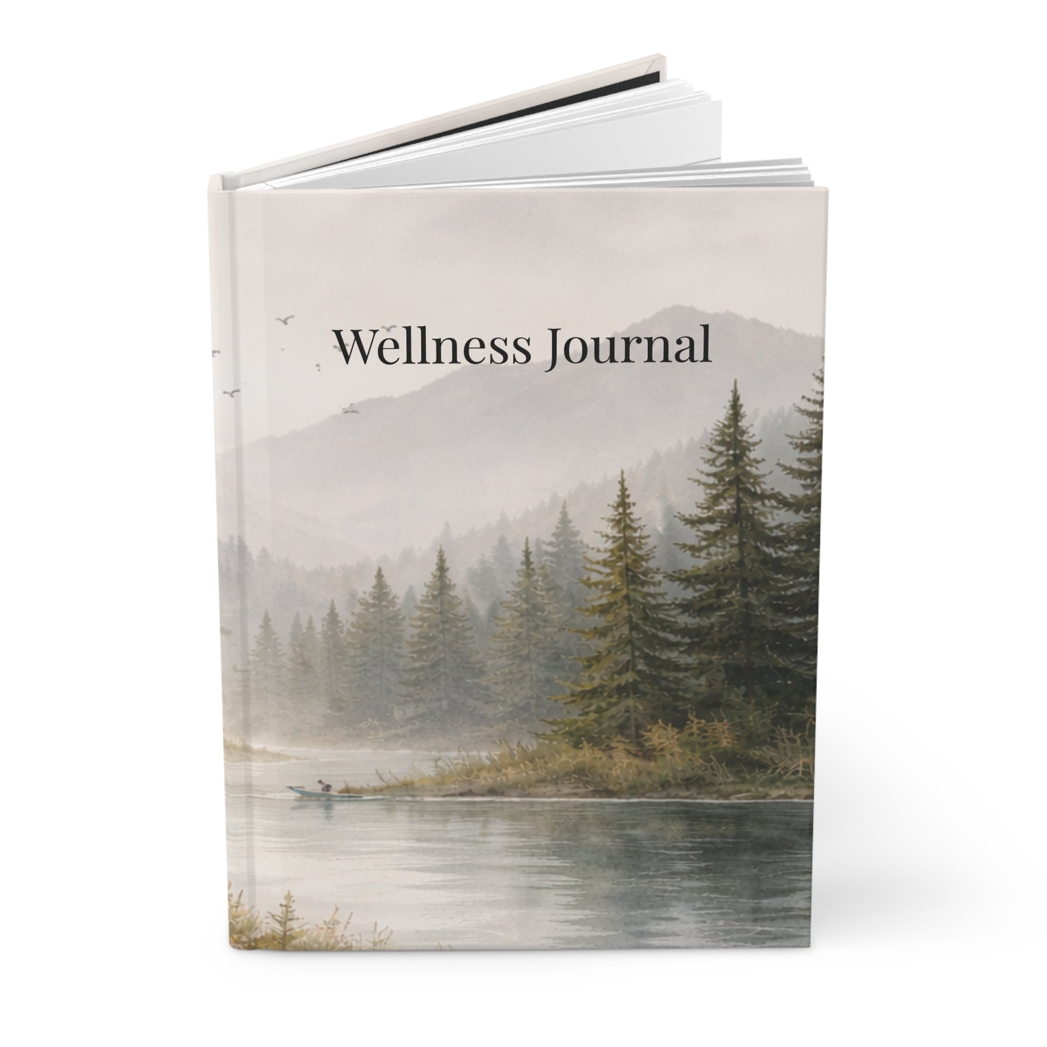 Misty Mountain Pines Wellness journal with nature-inspired artwork - product view 4