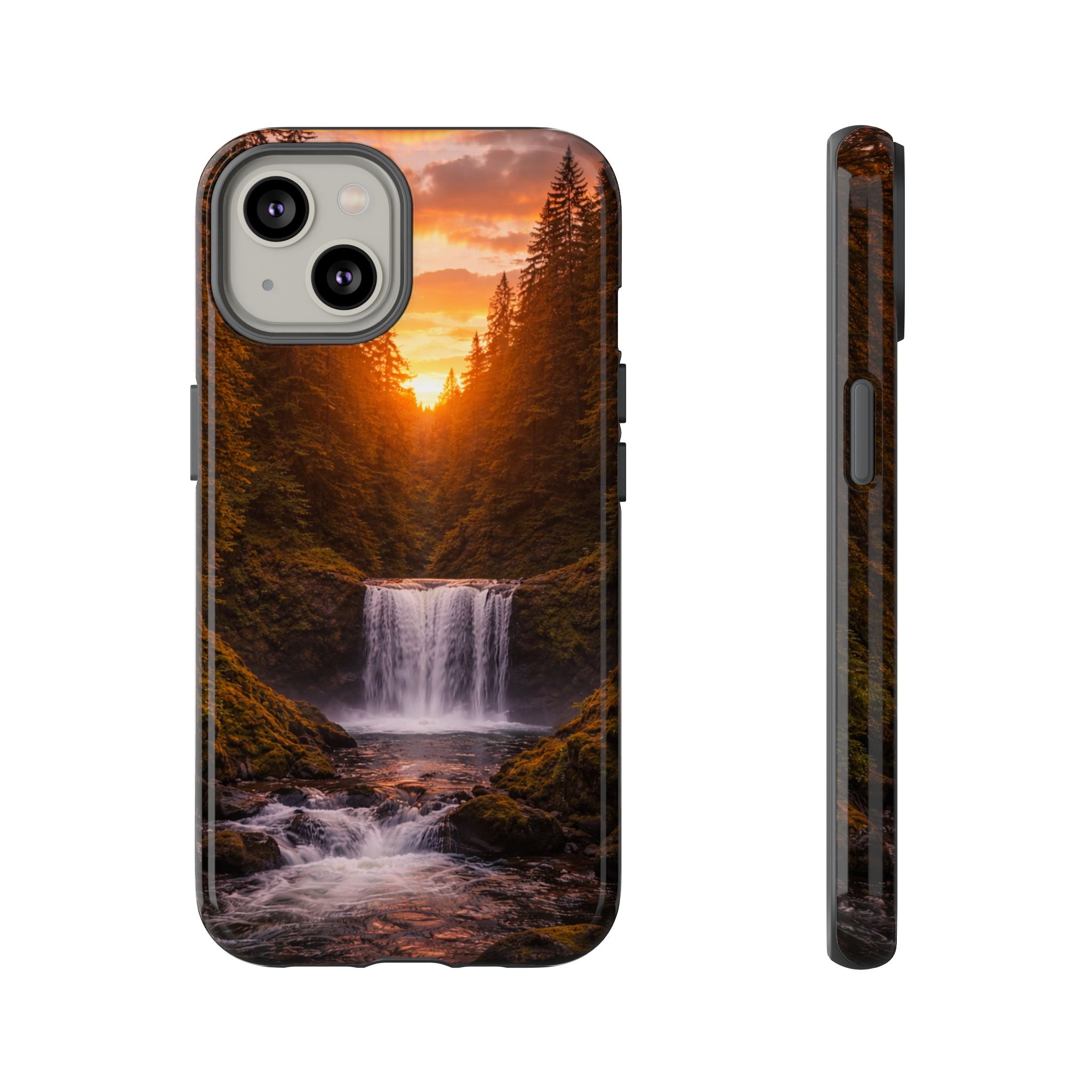 Evergreen Waterfall Phone Case phone case with nature-inspired artwork - product view 6