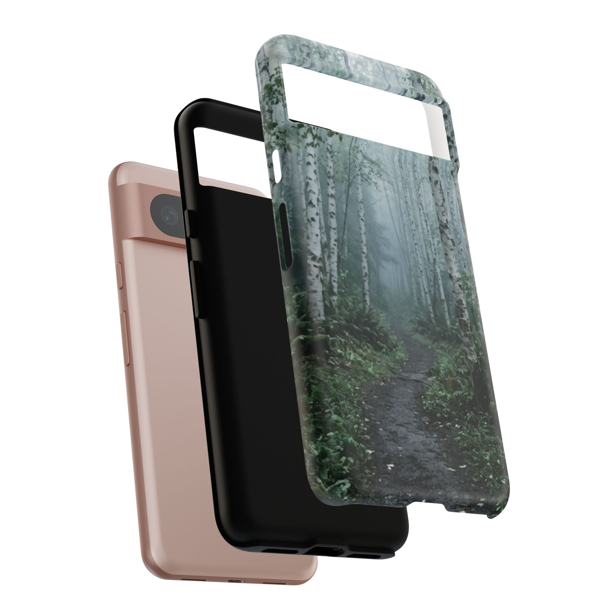 Twilight Birch Tree Path Phone Case