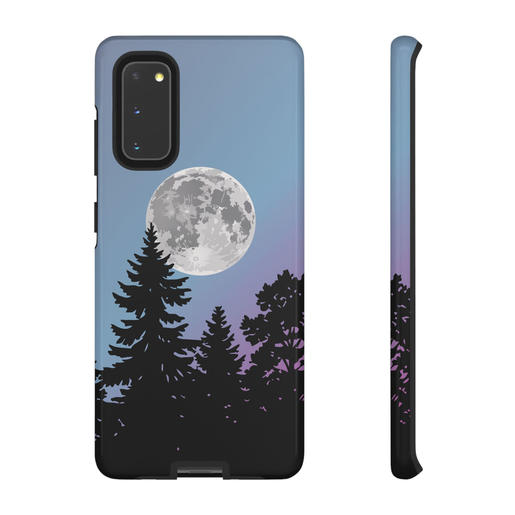 Forest Moon Phone Case | Silhouette Nightscape, Protective Tough Case