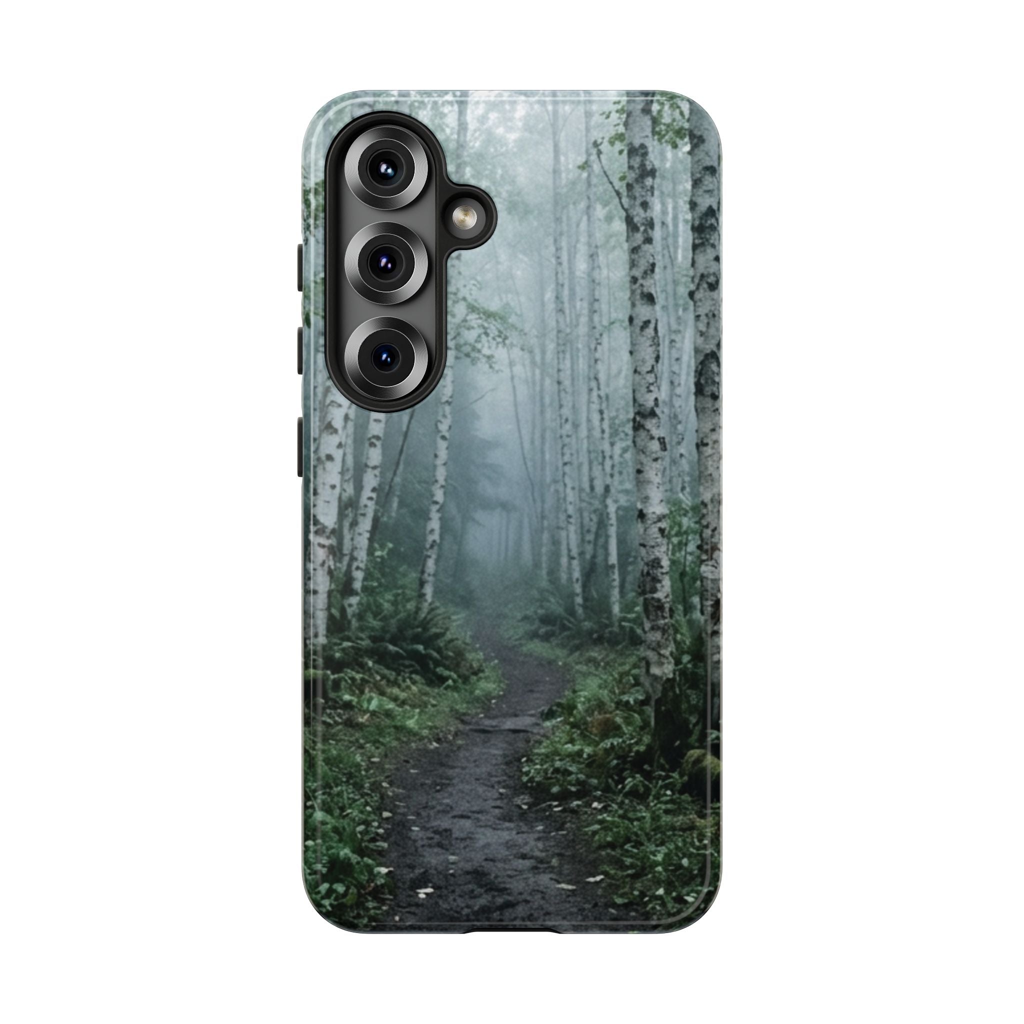 Twilight Birch Tree Path Phone Case