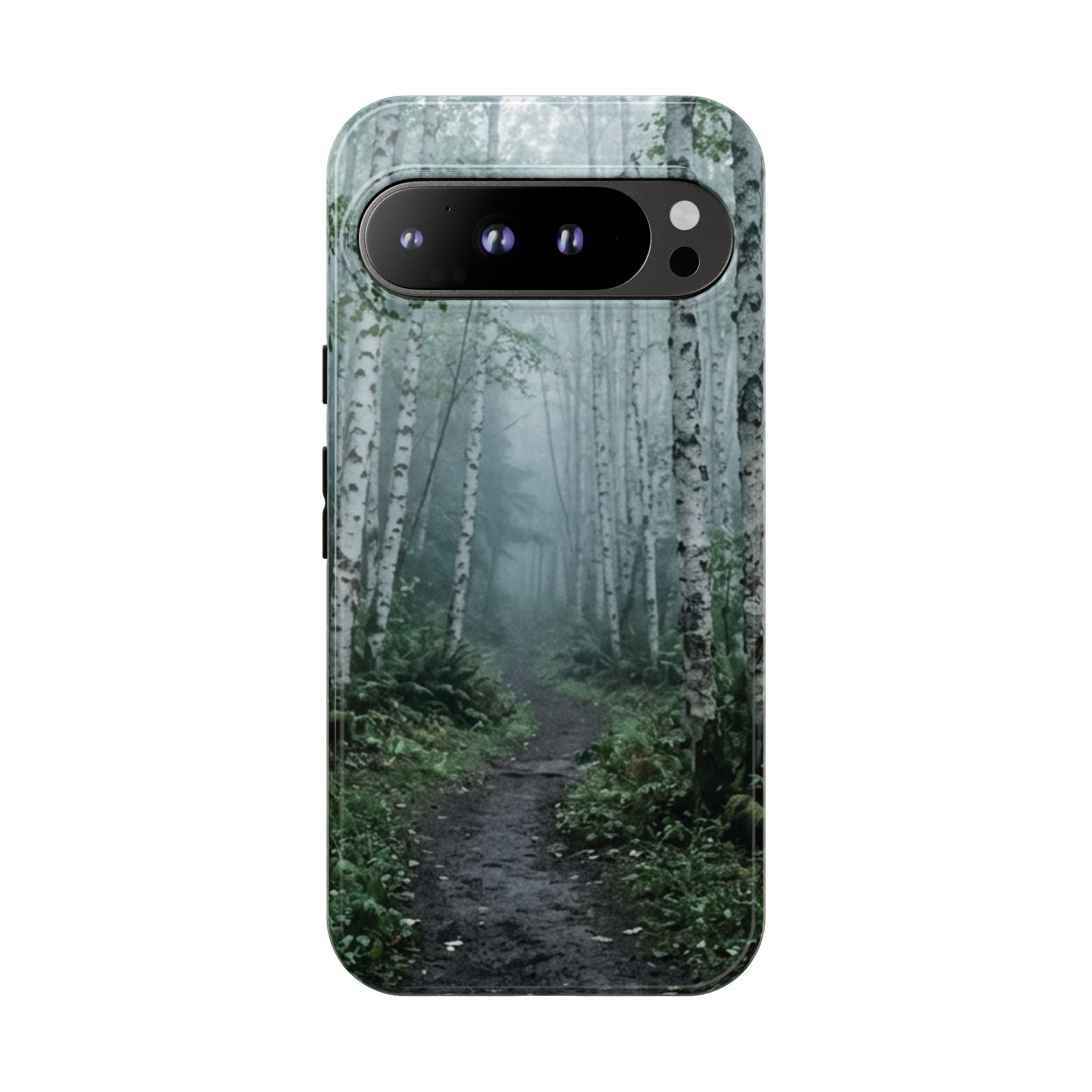 Twilight Birch Tree Path Phone Case