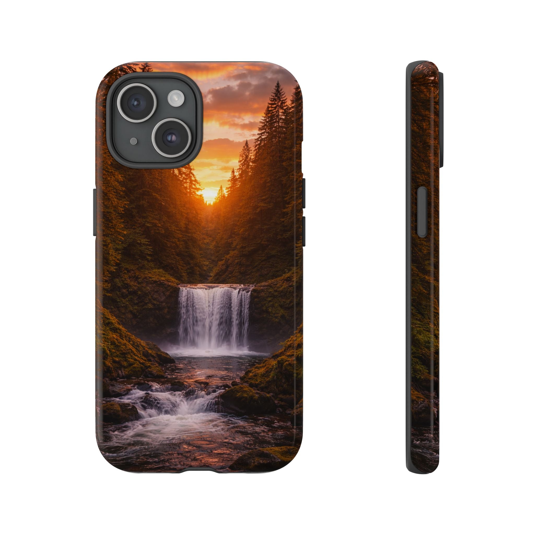 Evergreen Waterfall Phone Case phone case with nature-inspired artwork - product view 30