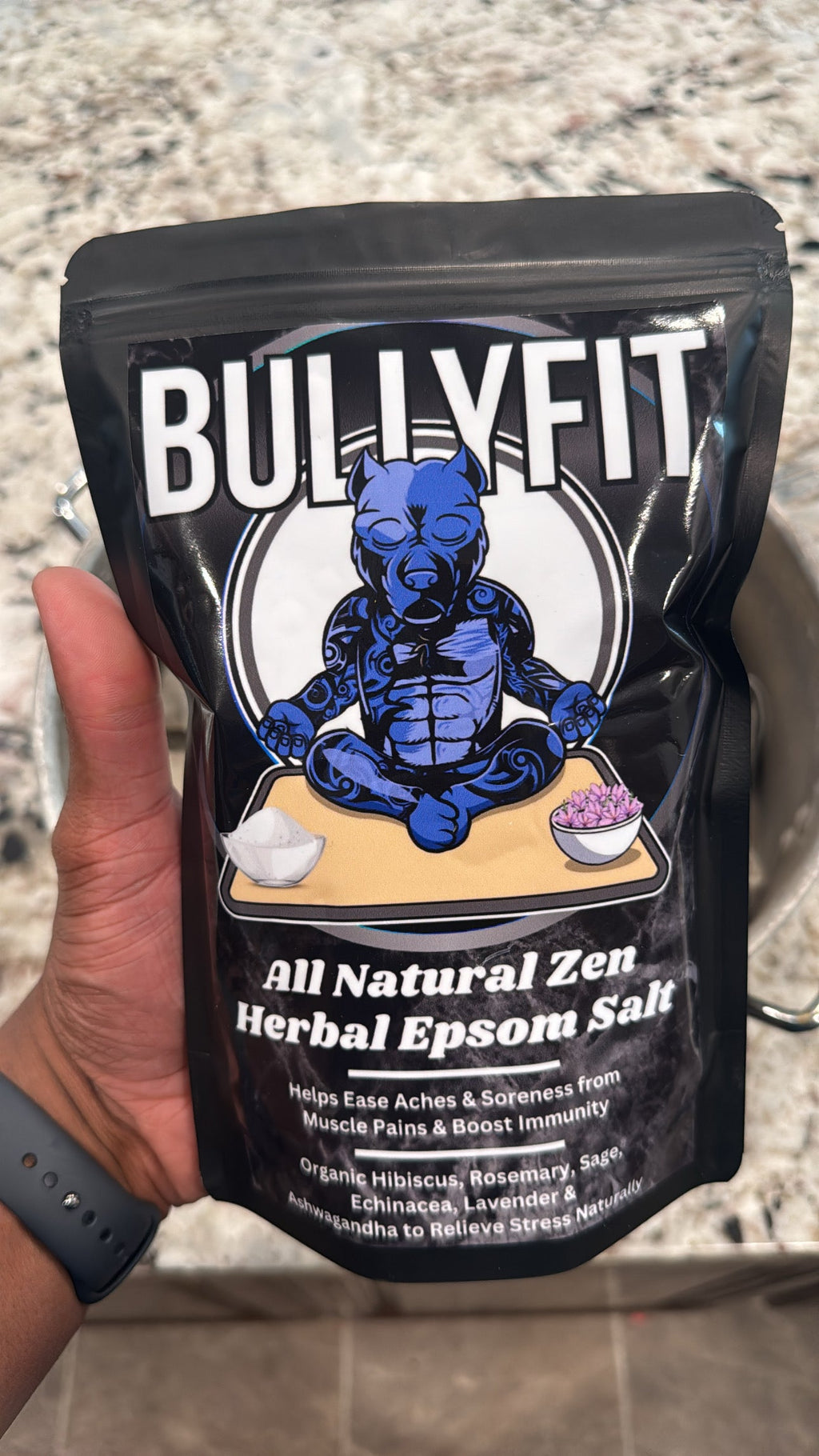 All Natural Zen Herbal Epsom Salt. (6 Satchel Bags Per Pouch)