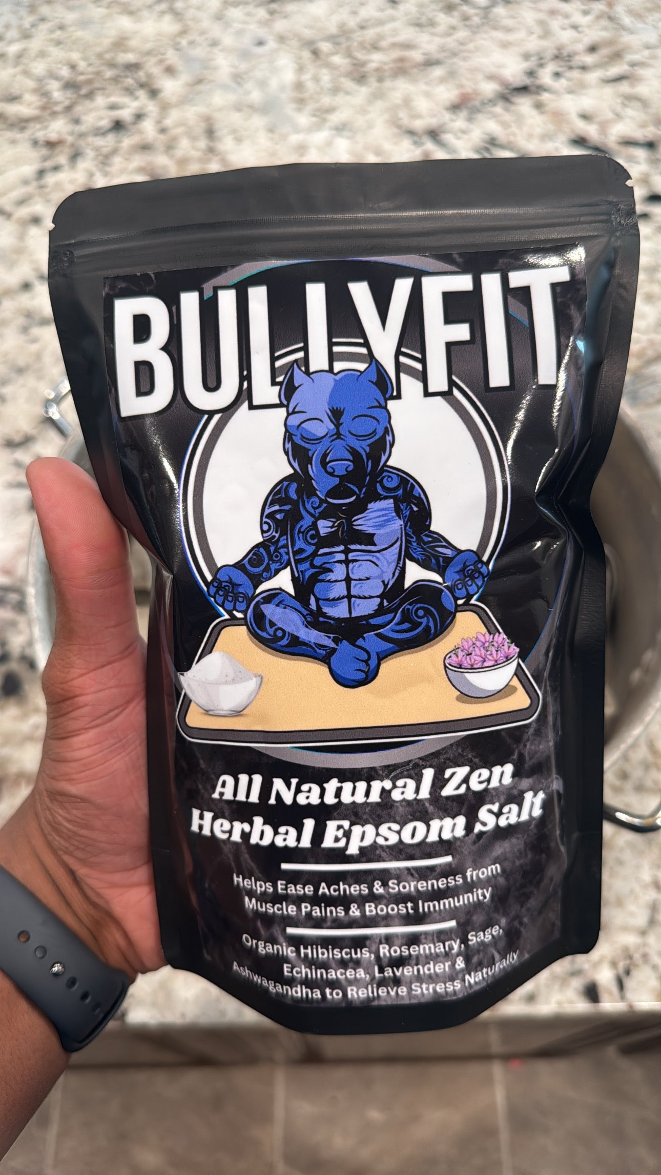 All Natural Zen Herbal Epsom Salt. (6 Satchel Bags Per Pouch)