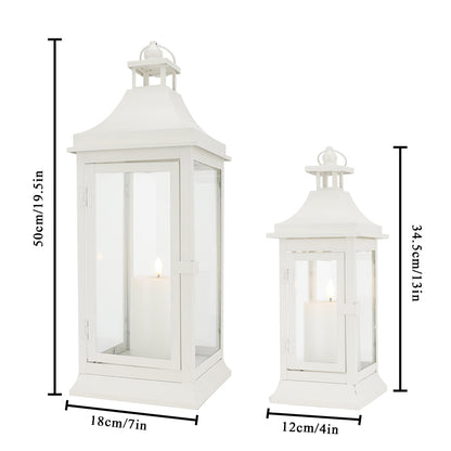 19.5''&13''tall Set of 2 Outdoor Candle Lanterns decorative candle lanterns with nature-inspired artwork - product view 4