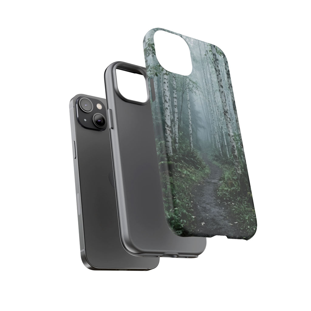 Twilight Birch Tree Path Phone Case