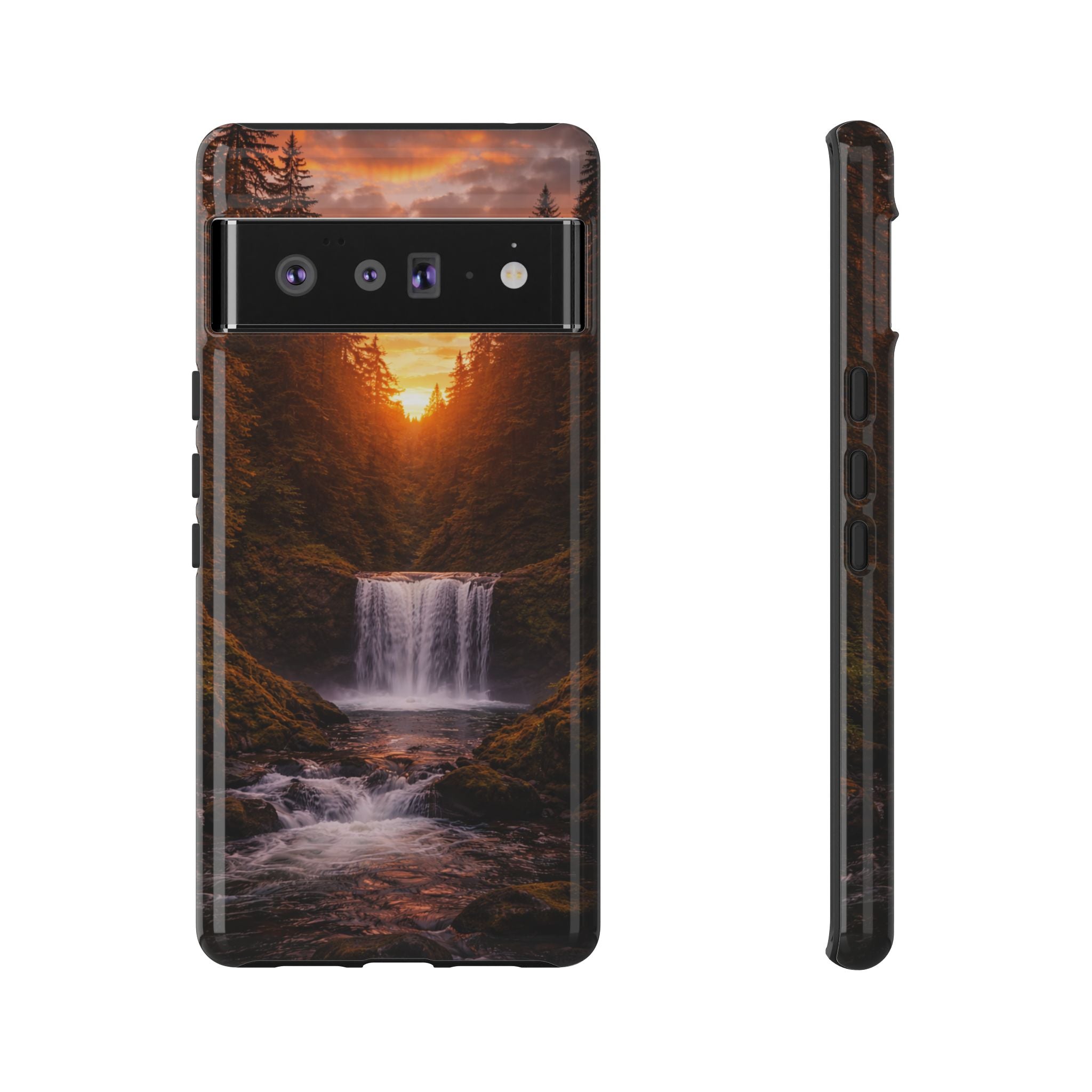 Evergreen Waterfall Phone Case phone case with nature-inspired artwork - product view 29