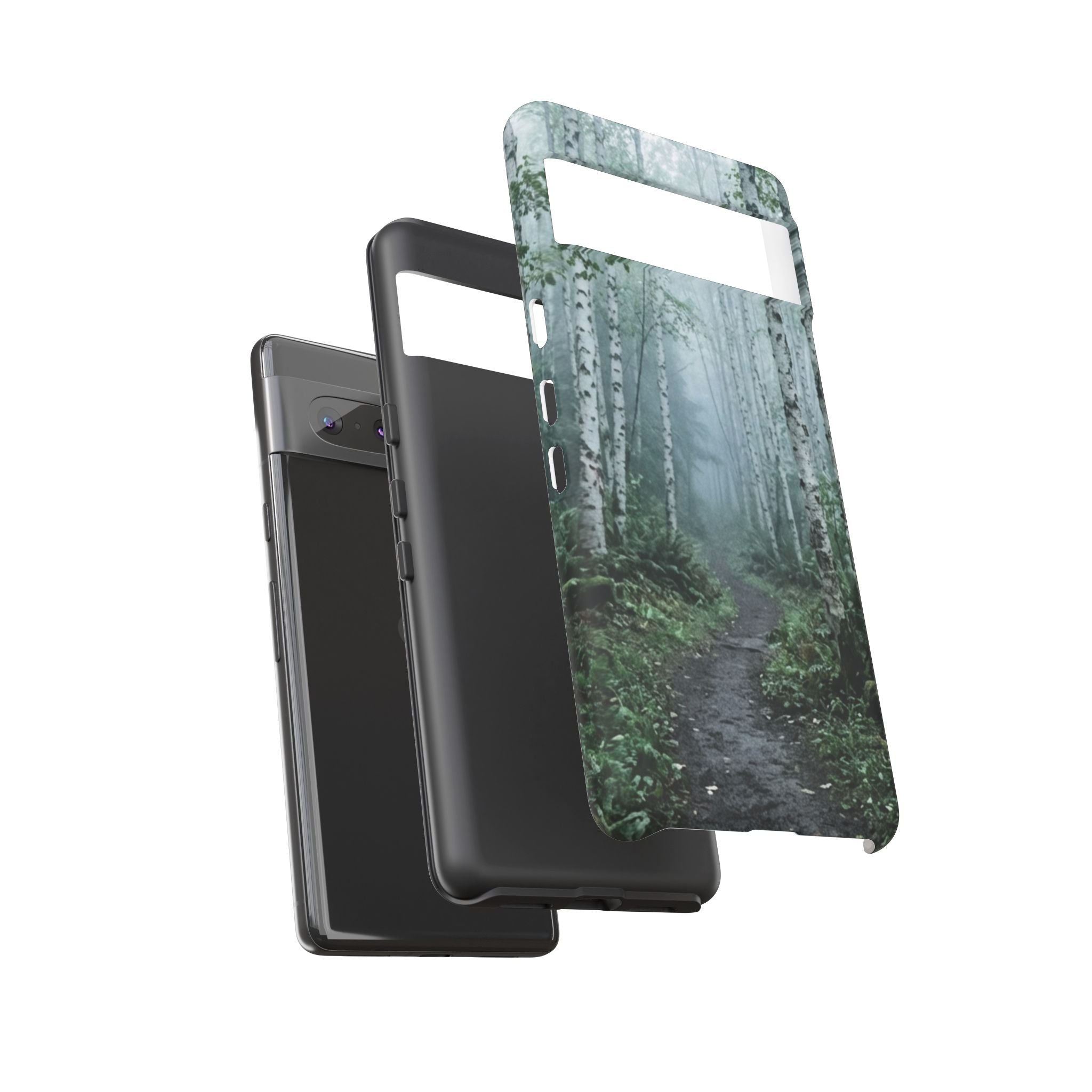 Twilight Birch Tree Path Phone Case
