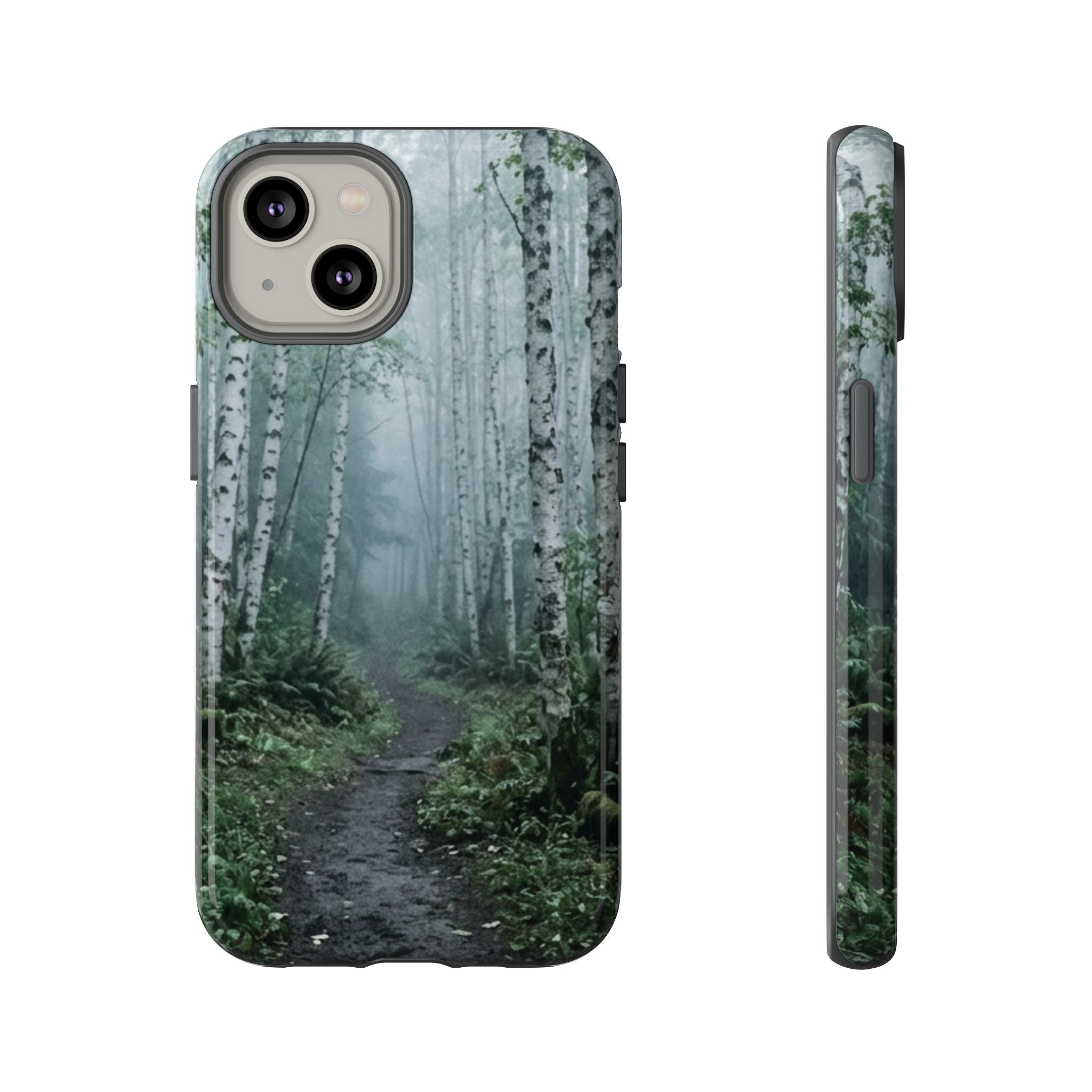 Twilight Birch Tree Path Phone Case