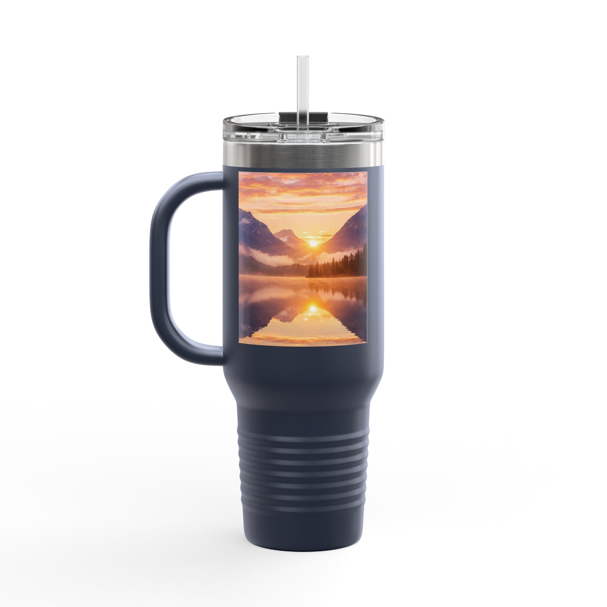 40oz Insulated Travel Mug ceramic mug with nature-inspired artwork - product view 10