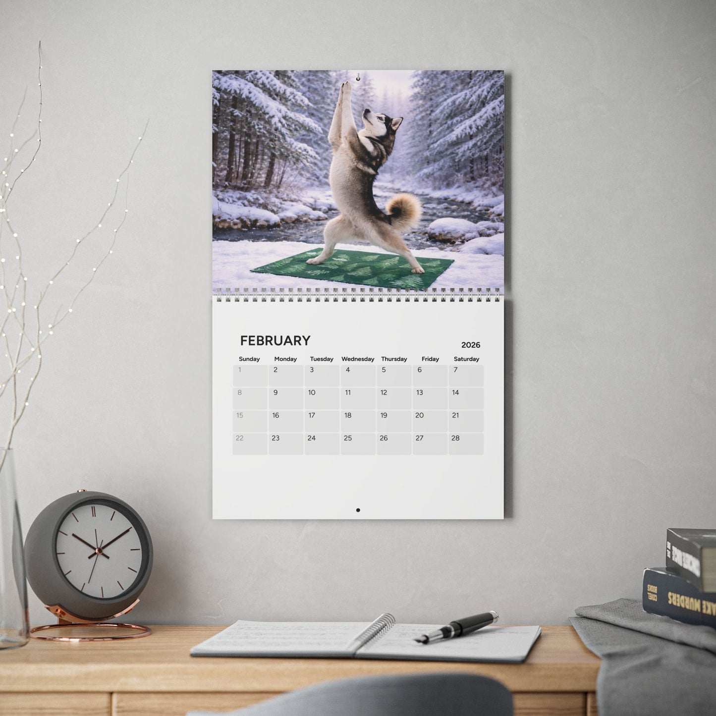 Dog Yoga Calendar (2026)