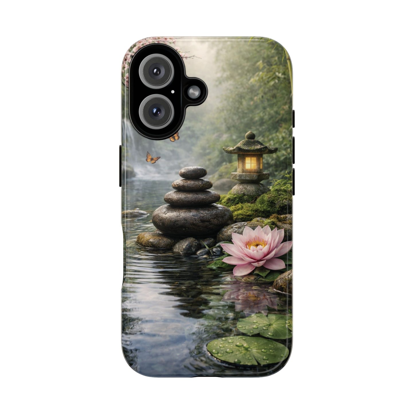 Still Waters Lotus Phone Case — Zen Garden, Calm Waters & Balanced Stones Design
