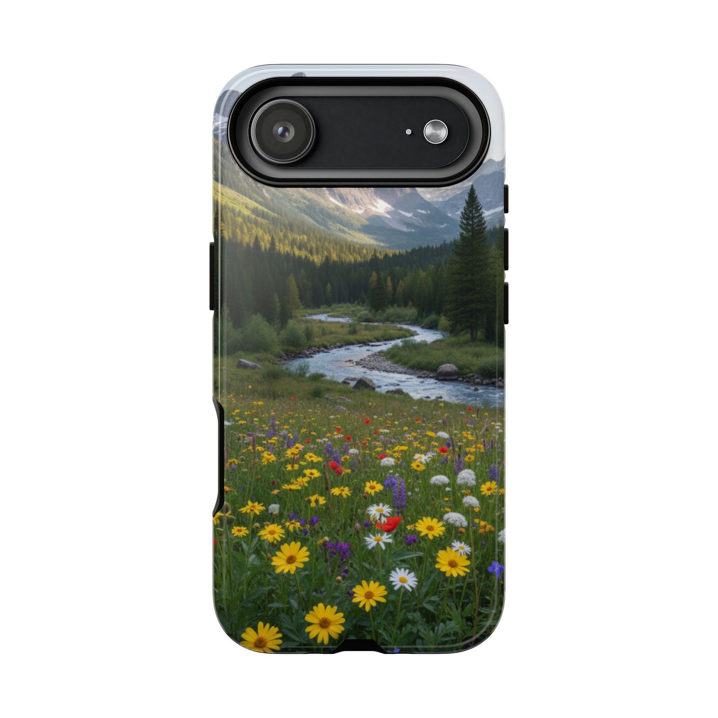 Mountain Meadow Serenity Phone Case - Tough Case with Nature Scenic Design
