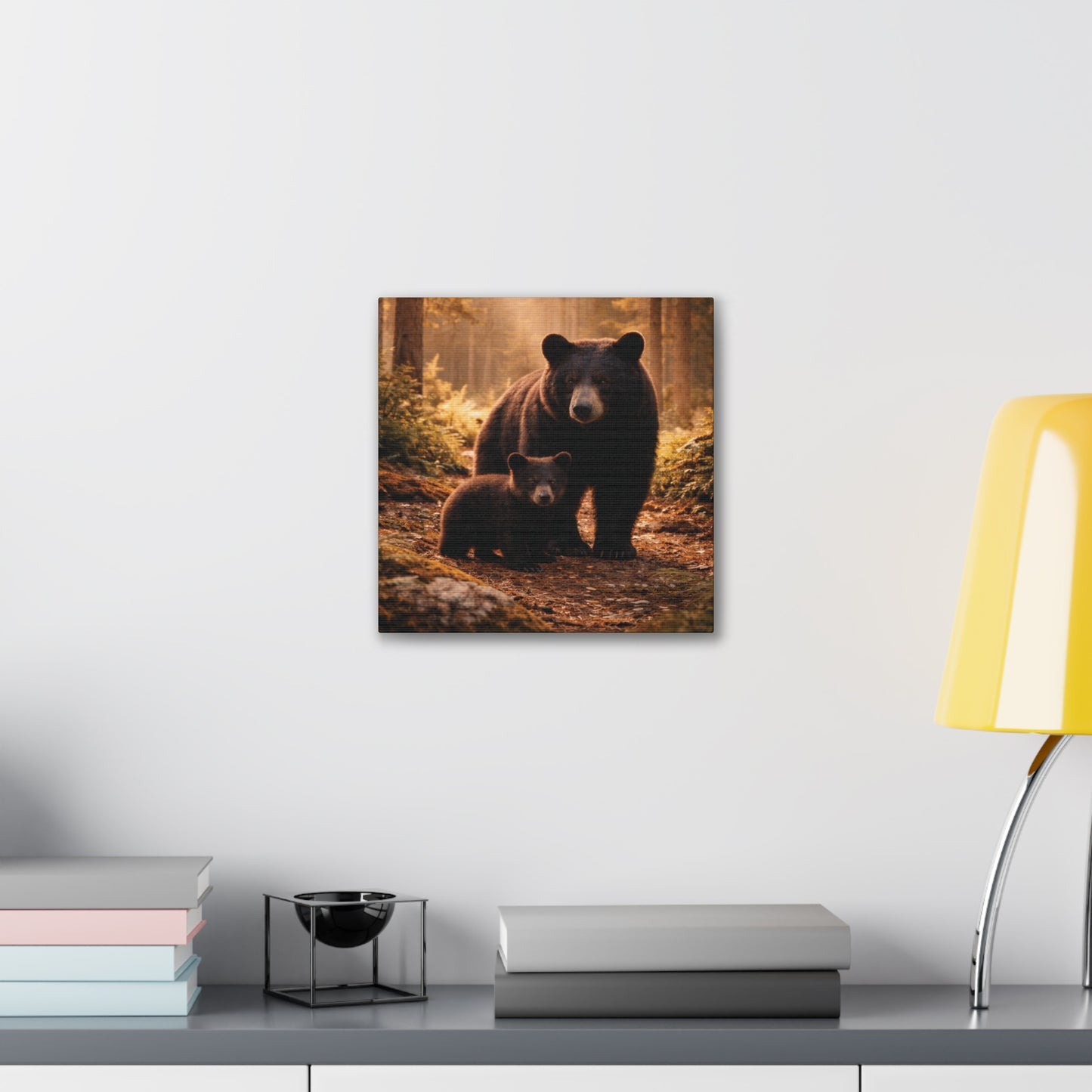 Momma Bear and Cub Wilderness Stretched Canvas