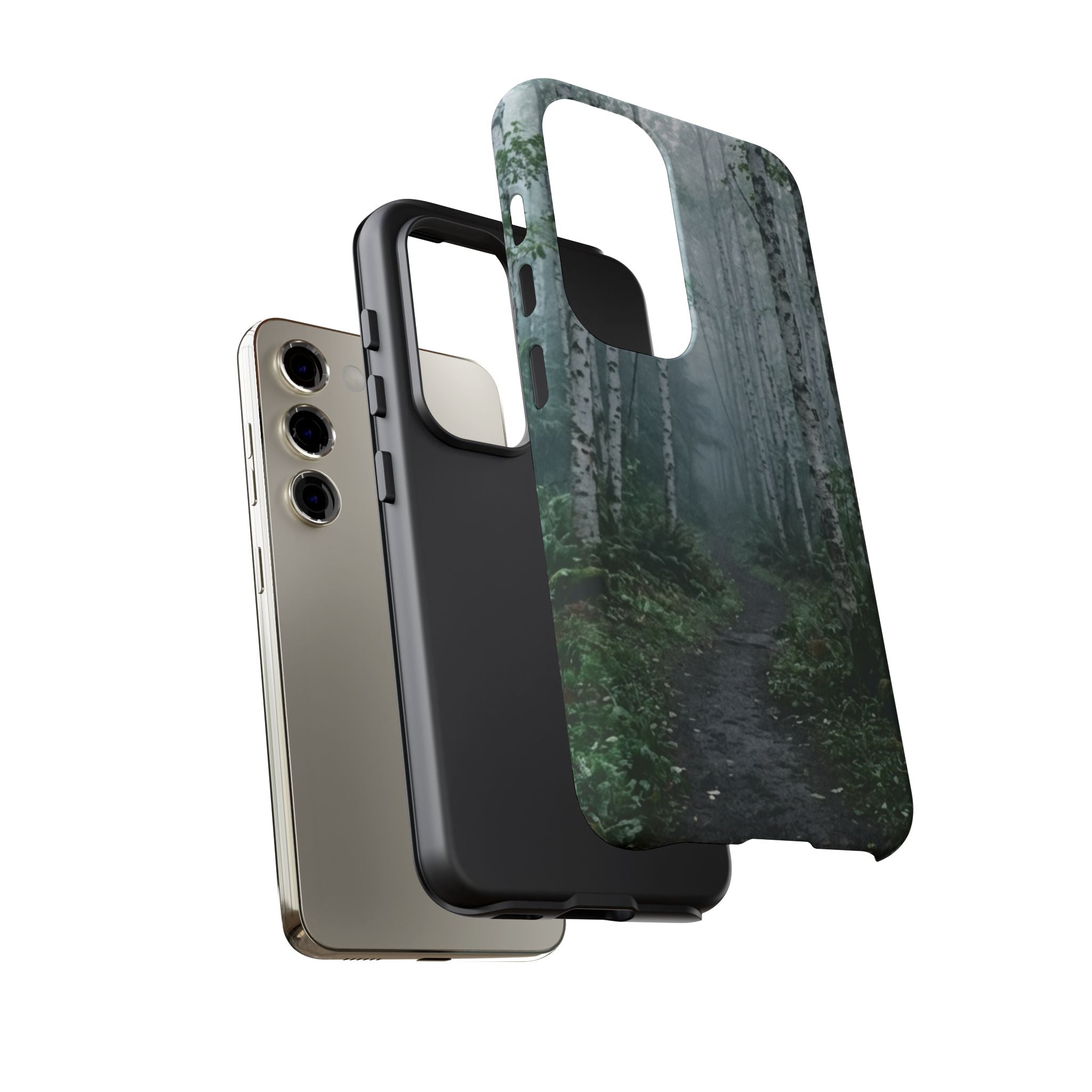 Twilight Birch Tree Path Phone Case