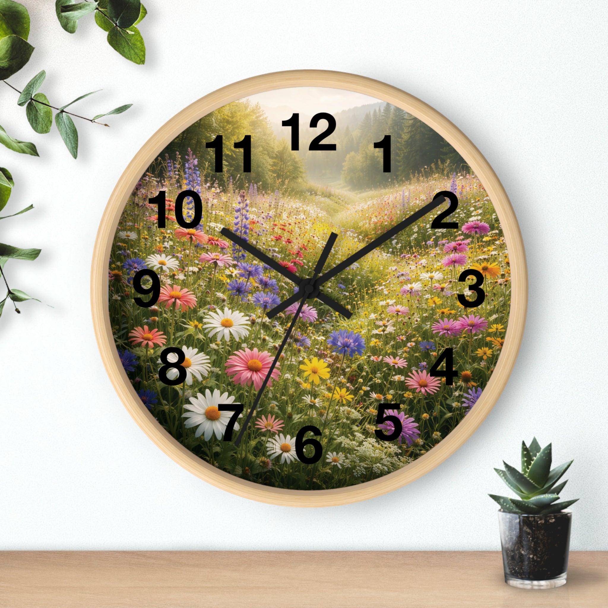 Mountain Meadow Wall wall clock with nature-inspired artwork - product view 16