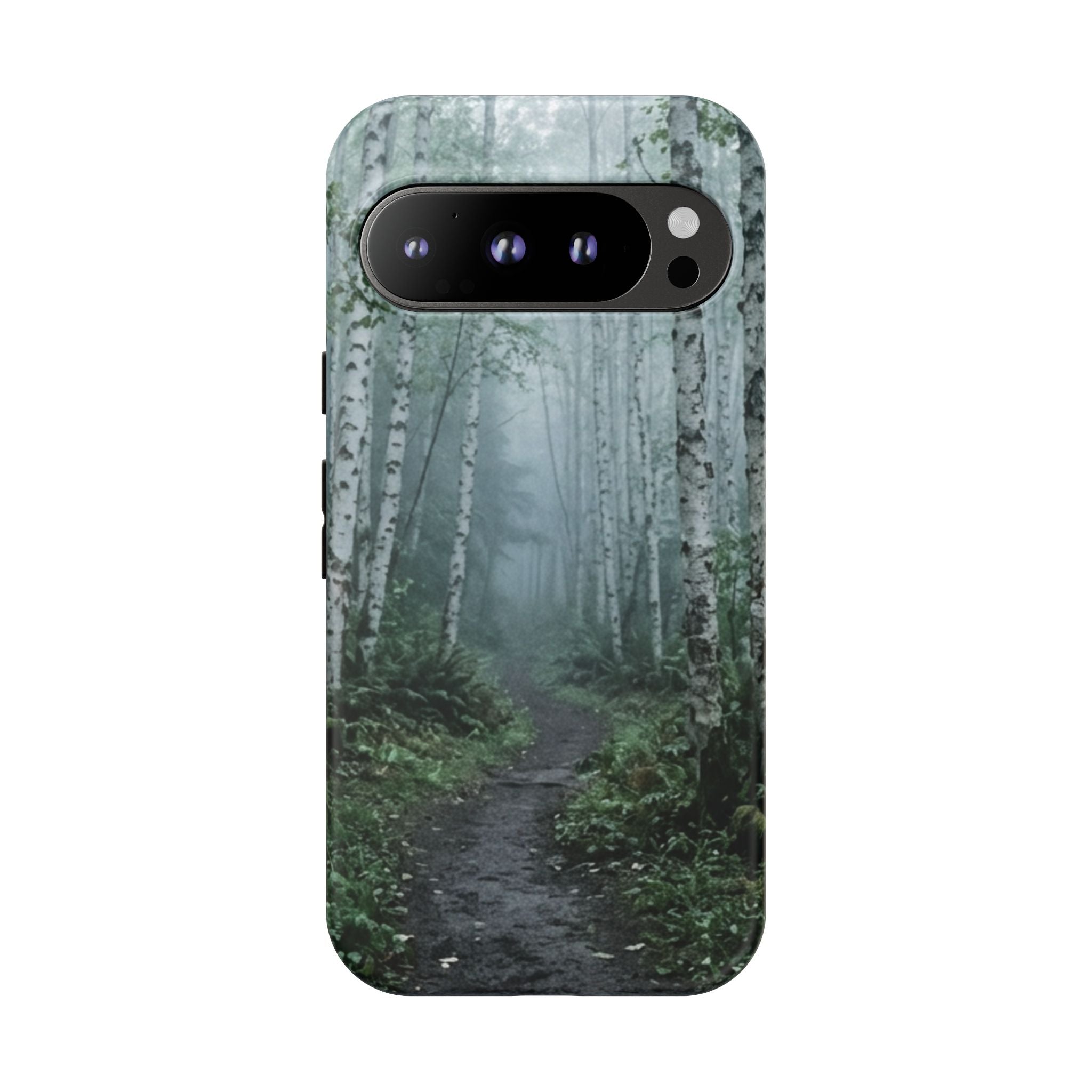 Twilight Birch Tree Path Phone Case