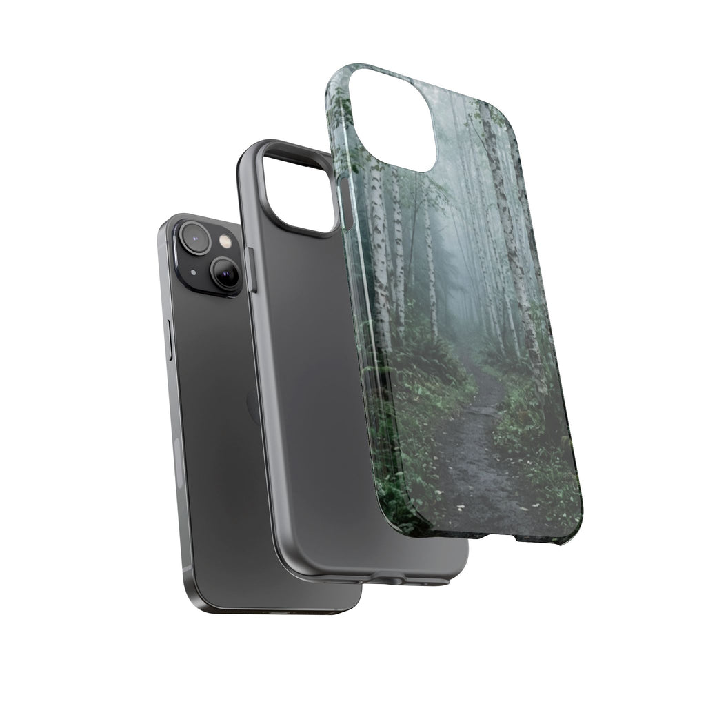 Twilight Birch Tree Path Phone Case