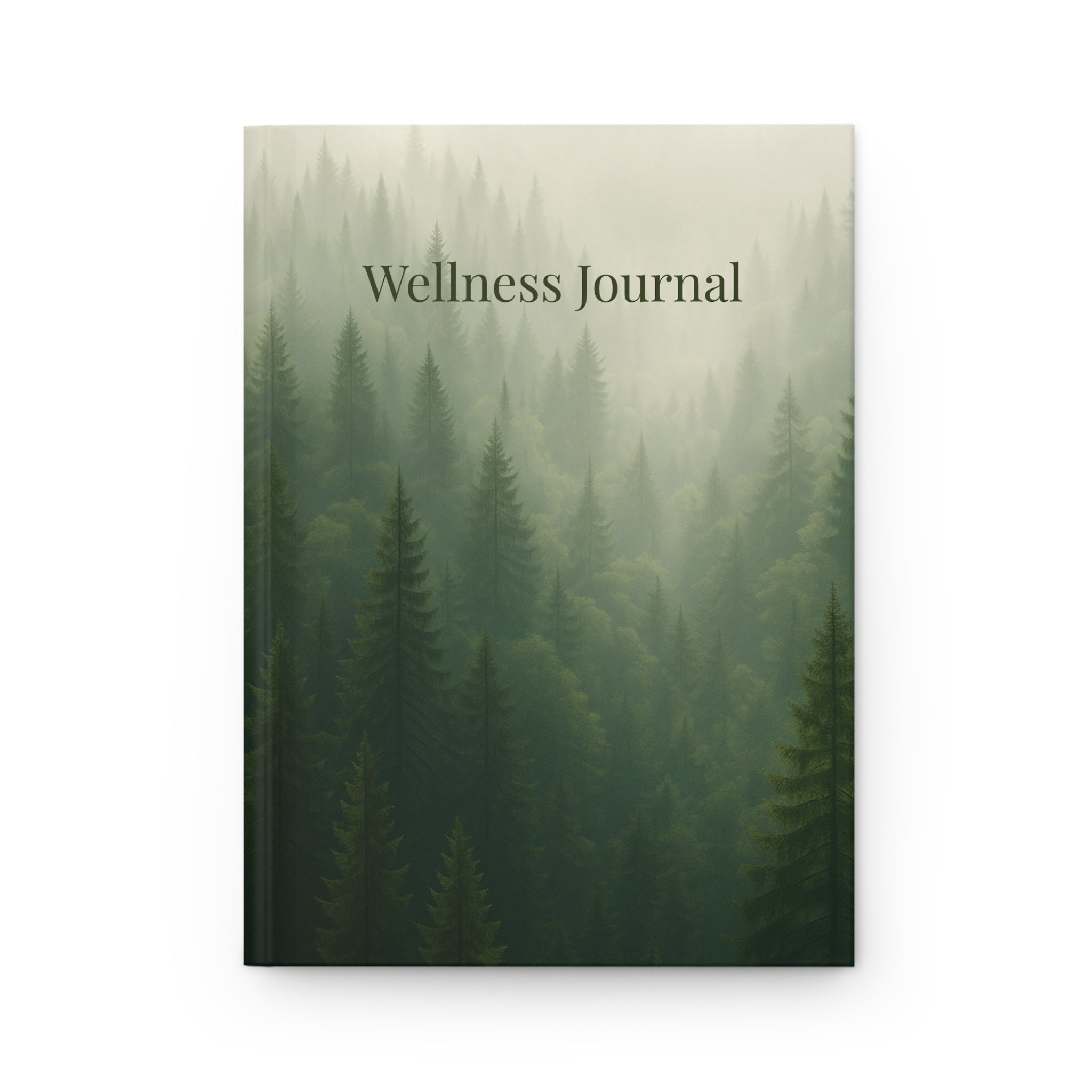 Misty Pine Forest Wellness journal with nature-inspired artwork - product view 2