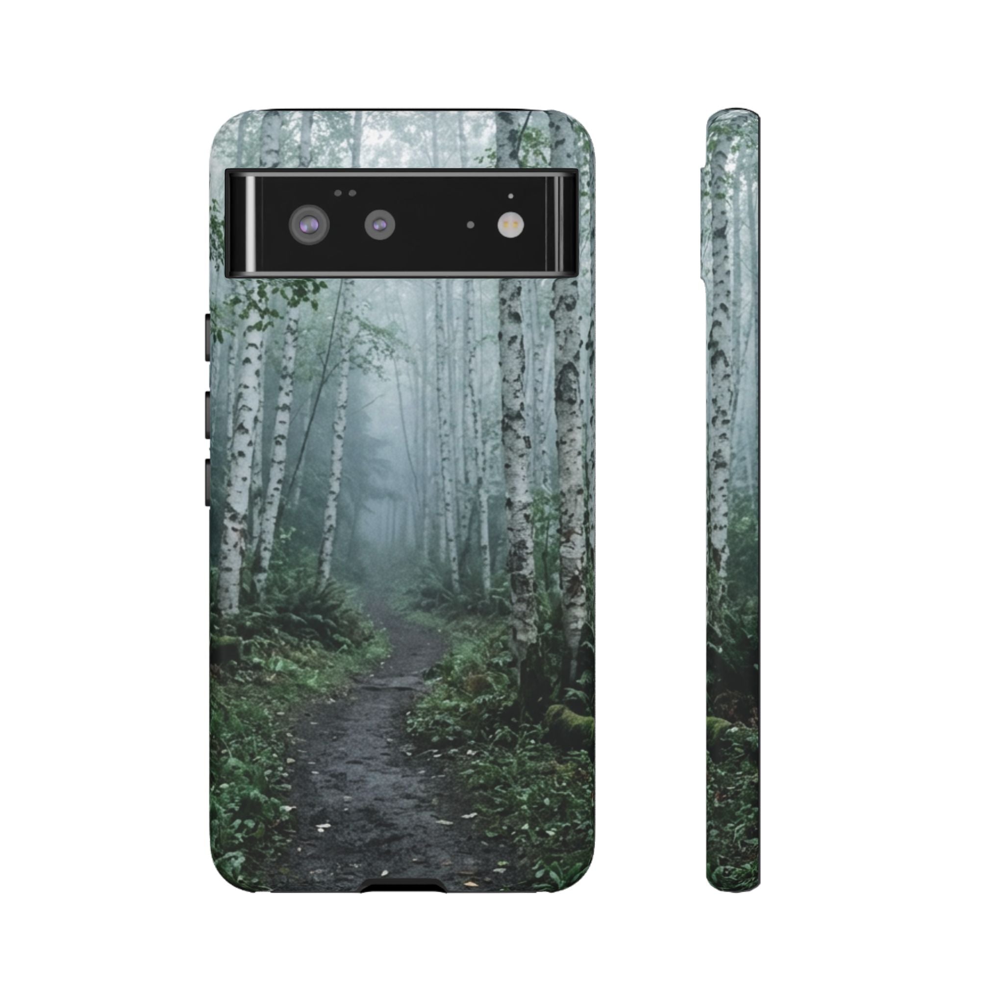 Twilight Birch Tree Path Phone Case